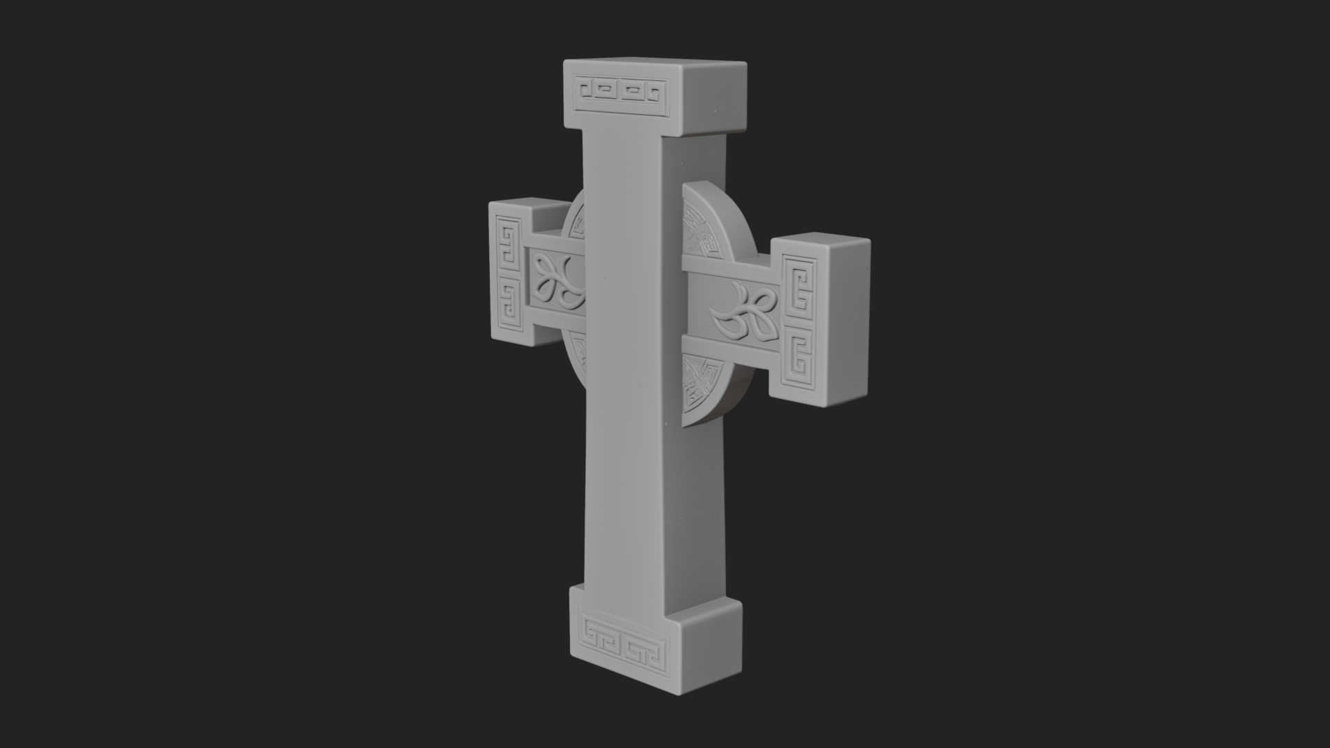 Carved Relief Wall Cross Design 179 3D Print Model 3D Model