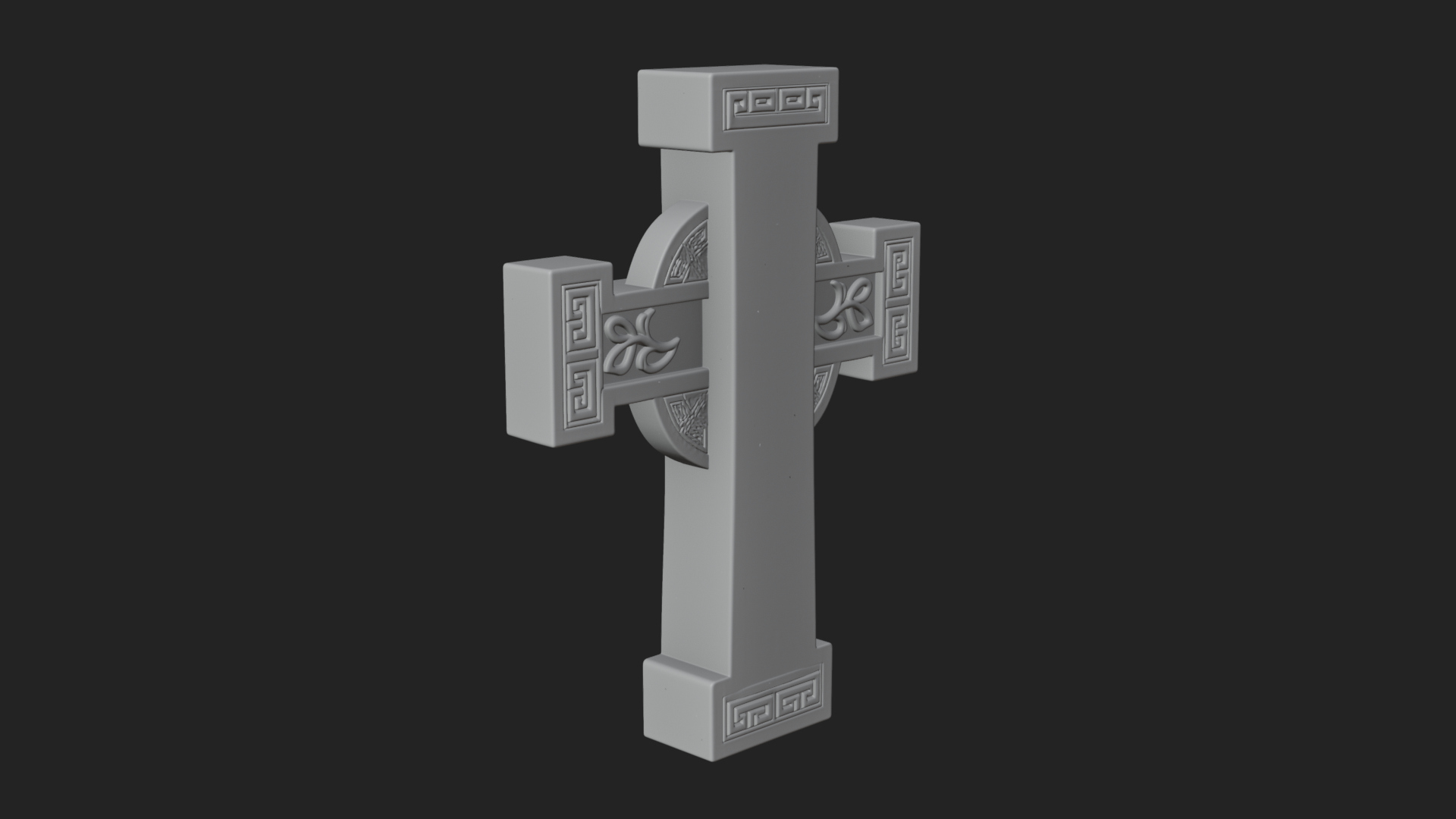 Carved Relief Wall Cross Design 179 3D Print Model 3D Model