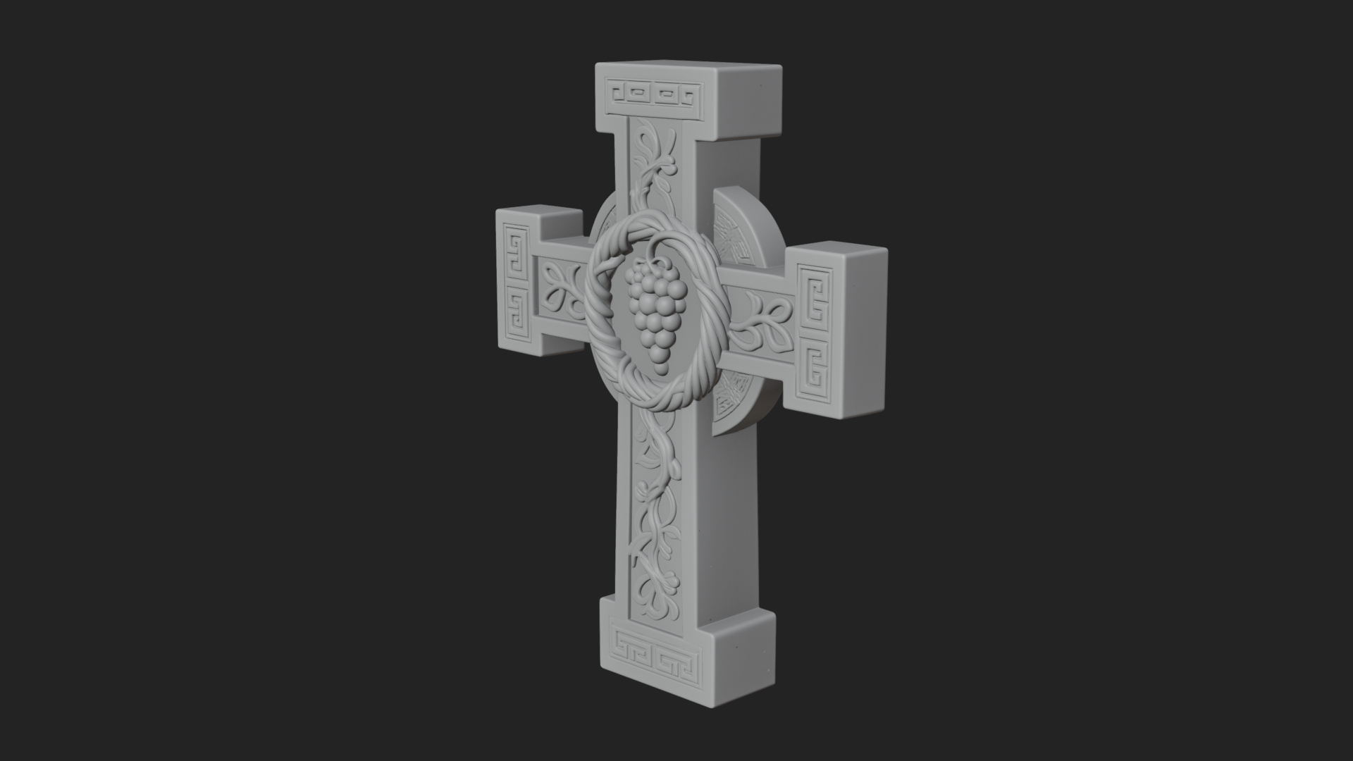 Carved Relief Wall Cross Design 179 3D Print Model 3D Model