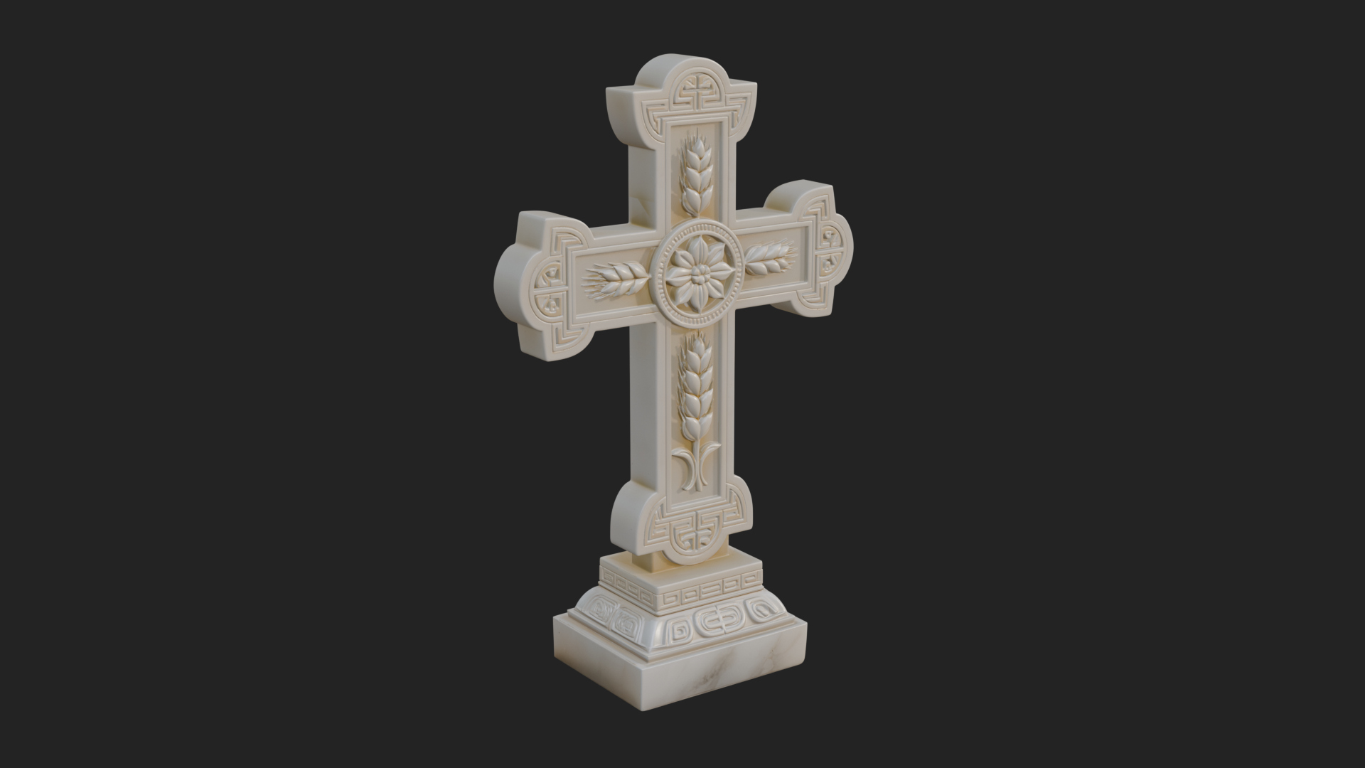 Carved Relief Wall Cross Design 18 3D Print Model 3D Model