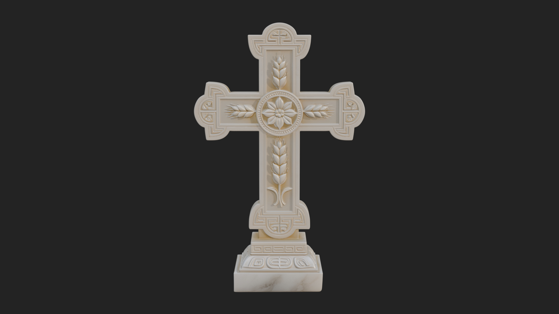 Carved Relief Wall Cross Design 18 3D Print Model 3D Model