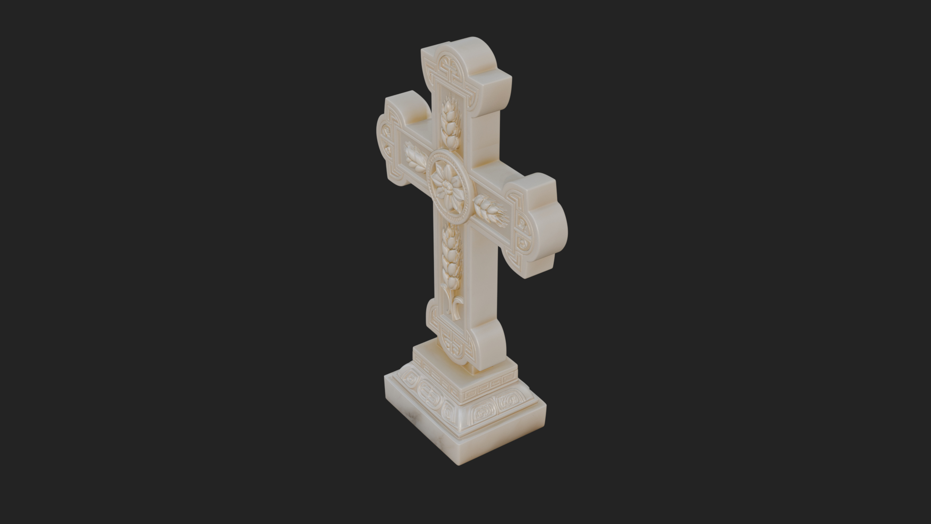 Carved Relief Wall Cross Design 18 3D Print Model 3D Model