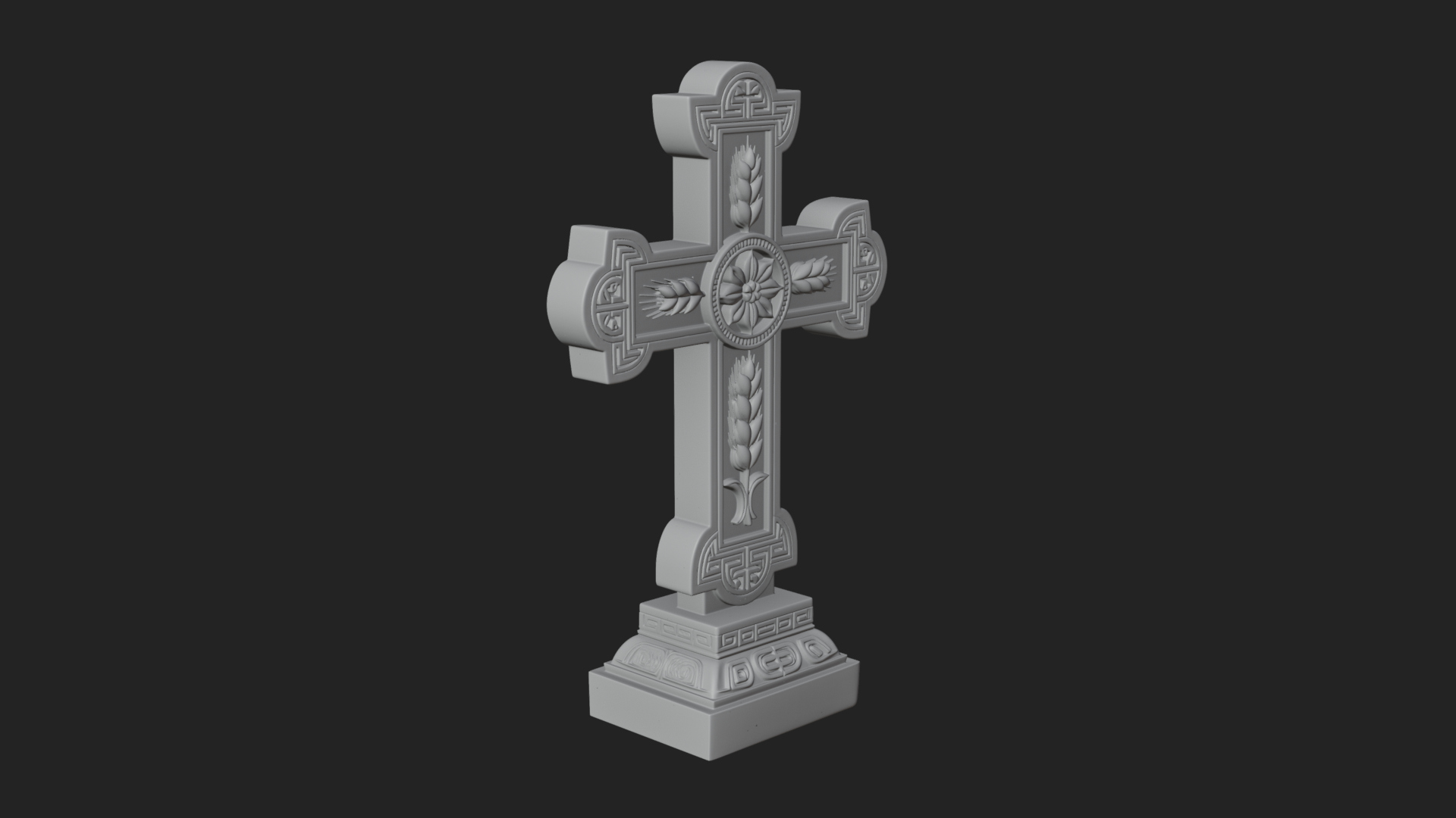 Carved Relief Wall Cross Design 18 3D Print Model 3D Model