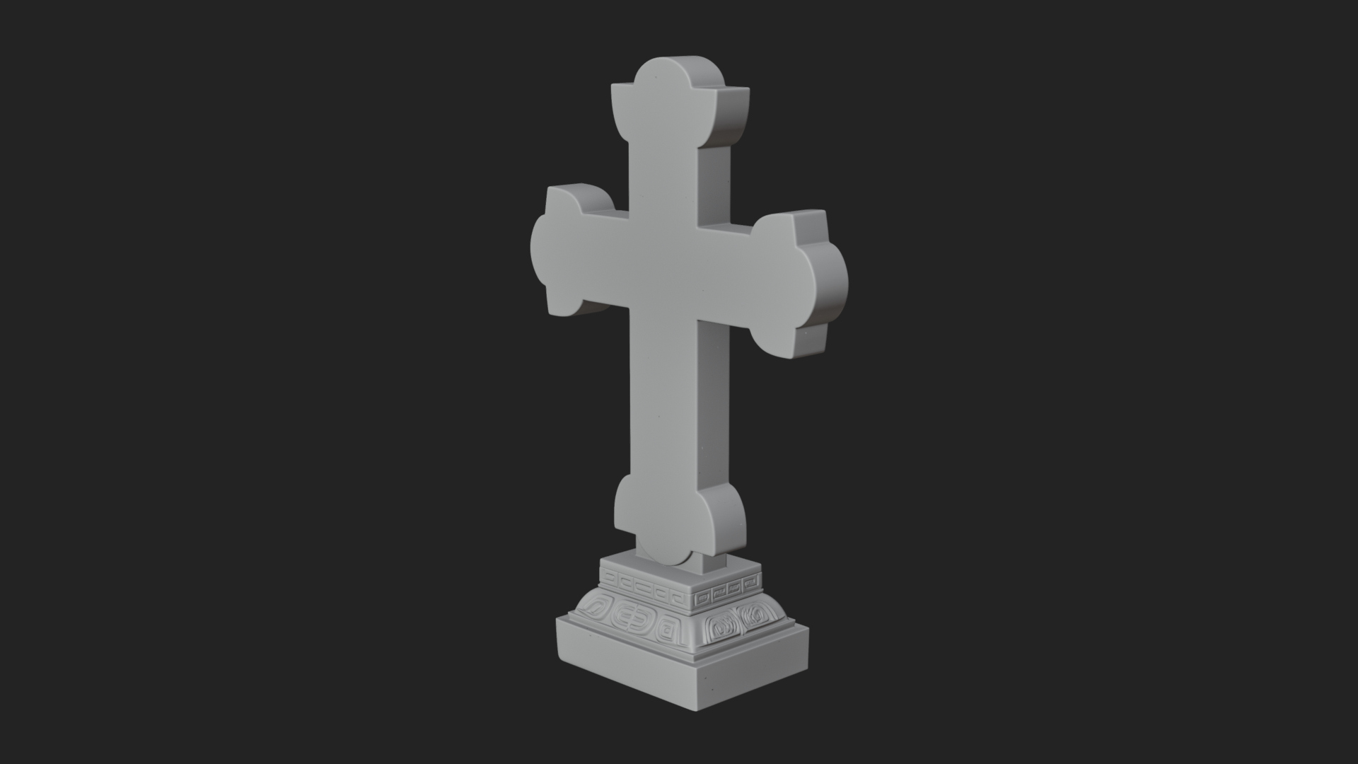 Carved Relief Wall Cross Design 18 3D Print Model 3D Model