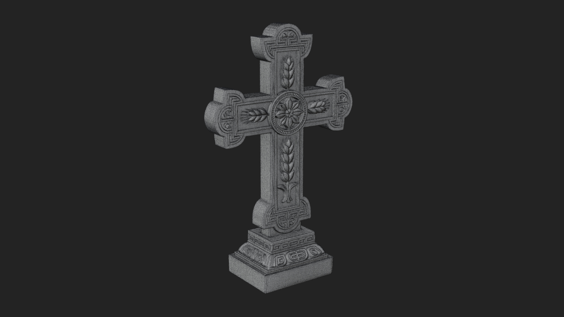 Carved Relief Wall Cross Design 18 3D Print Model 3D Model