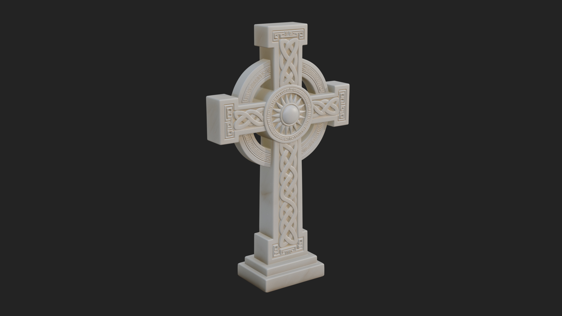 Carved Relief Wall Cross Design 180 3D Print Model 3D Model