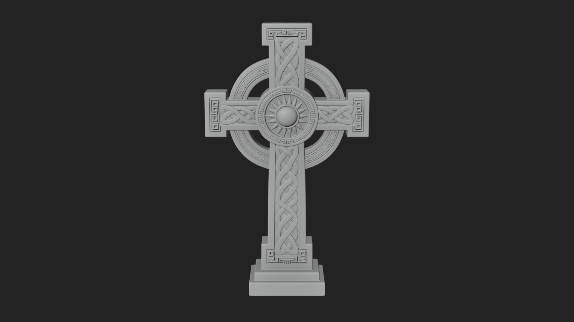 Carved Relief Wall Cross Design 180 3D Print Model 3D Model