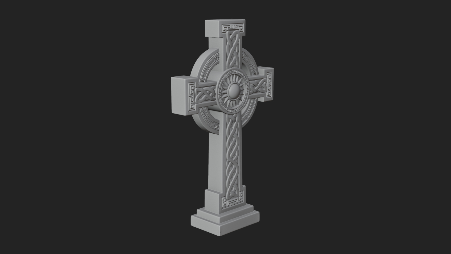 Carved Relief Wall Cross Design 180 3D Print Model 3D Model