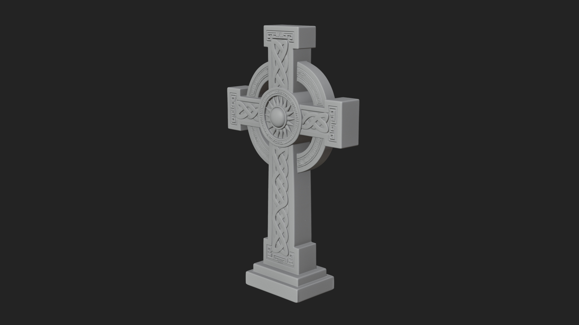 Carved Relief Wall Cross Design 180 3D Print Model 3D Model