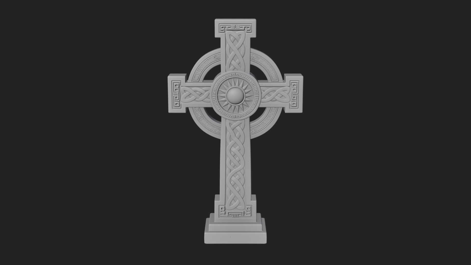 Carved Relief Wall Cross Design 180 3D Print Model 3D Model