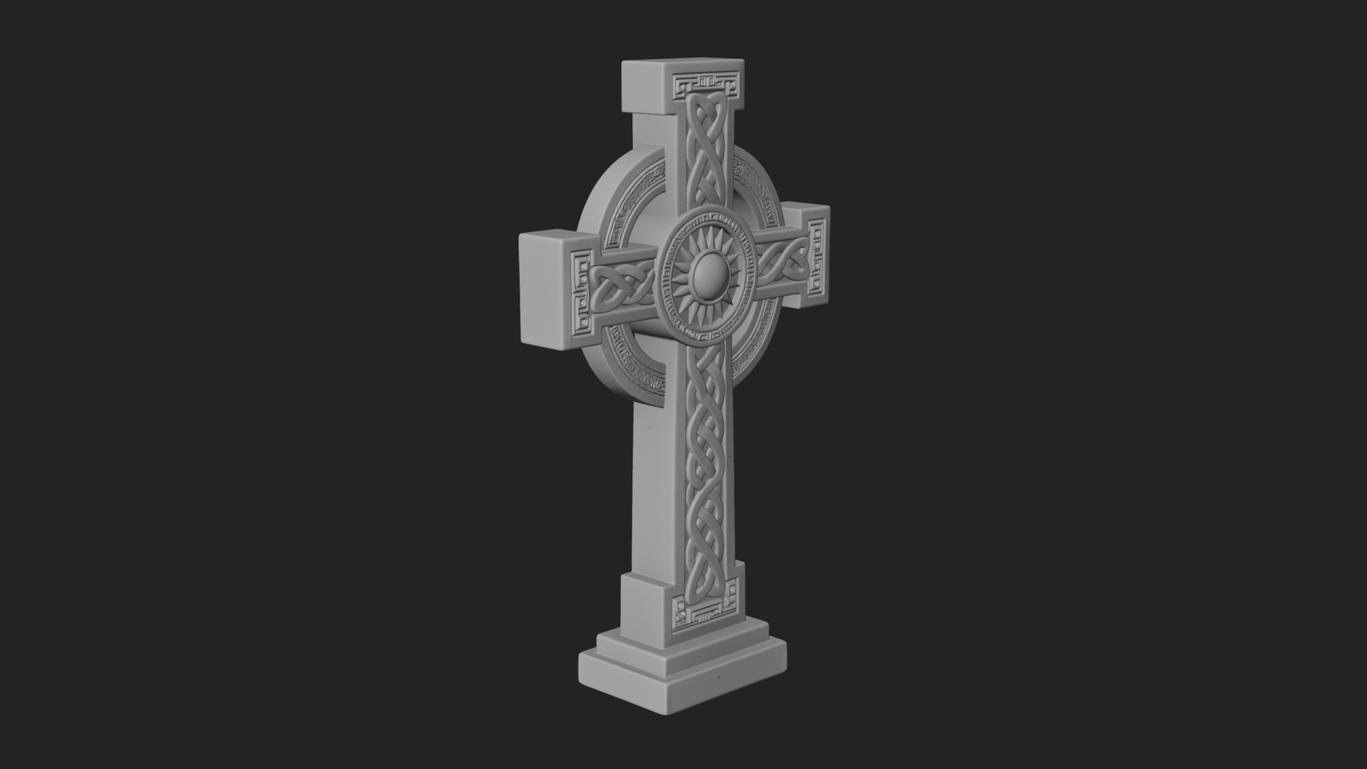 Carved Relief Wall Cross Design 180 3D Print Model 3D Model