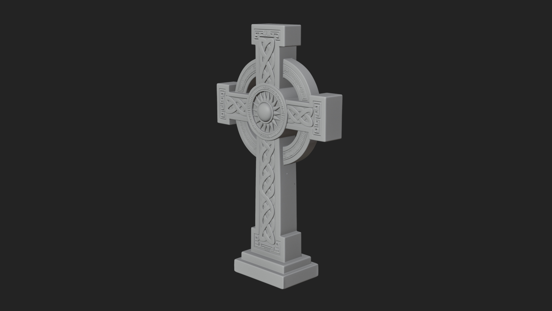 Carved Relief Wall Cross Design 180 3D Print Model 3D Model