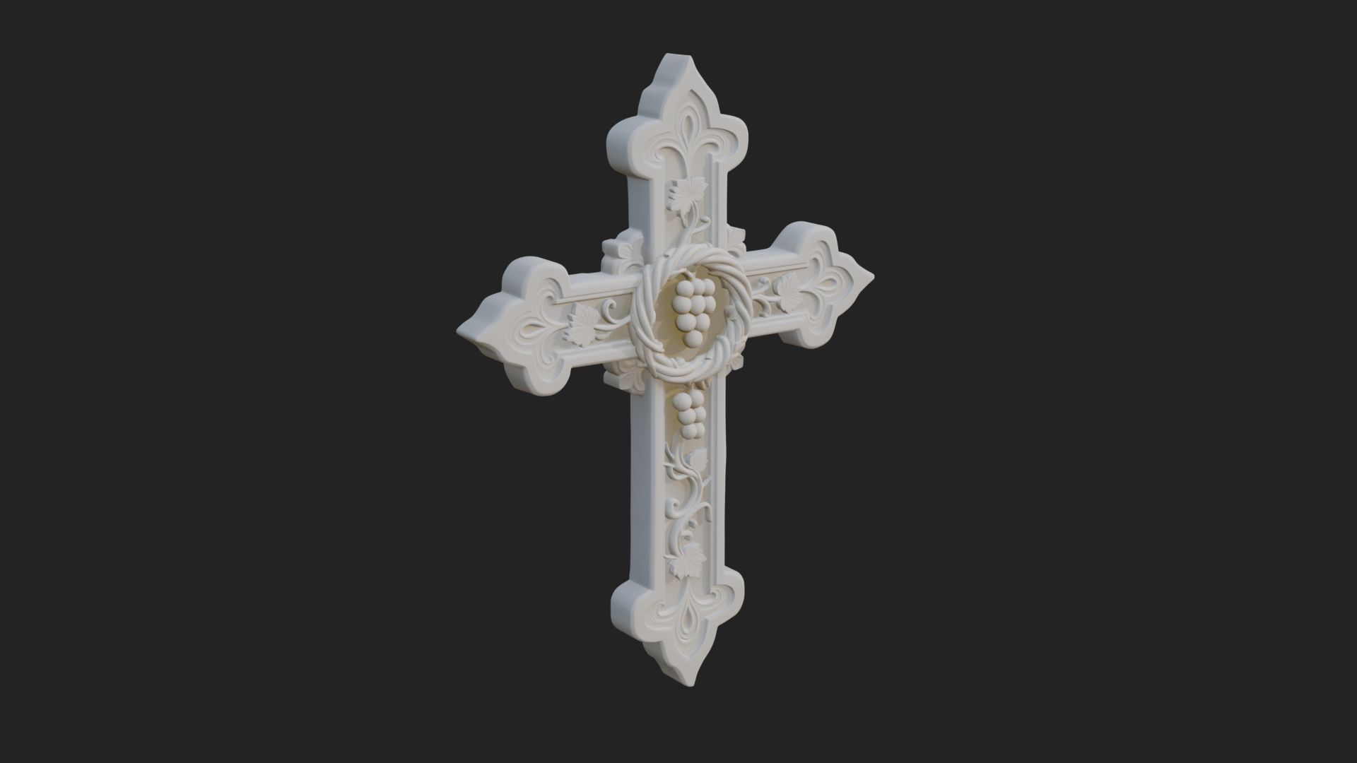 Carved Relief Wall Cross Design 181 3D Print Model 3D Model