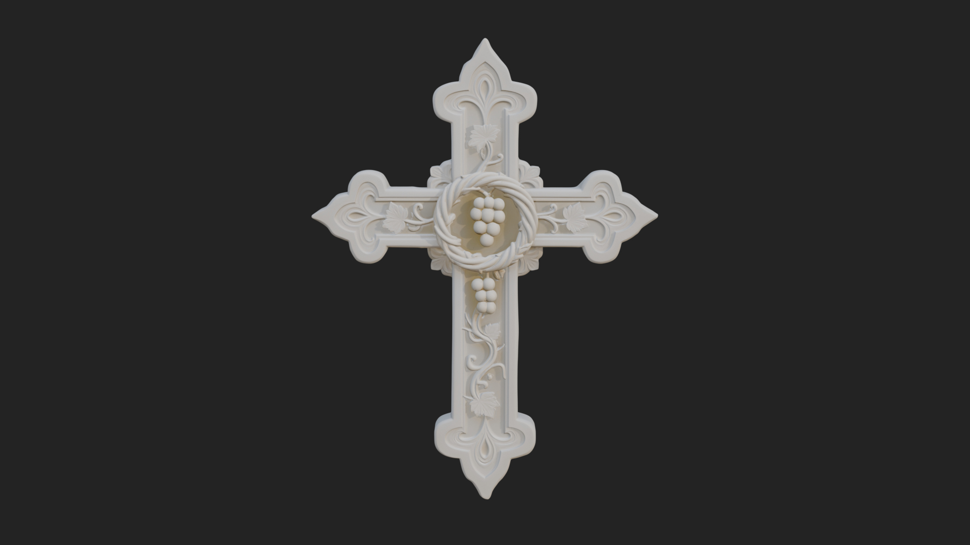 Carved Relief Wall Cross Design 181 3D Print Model 3D Model
