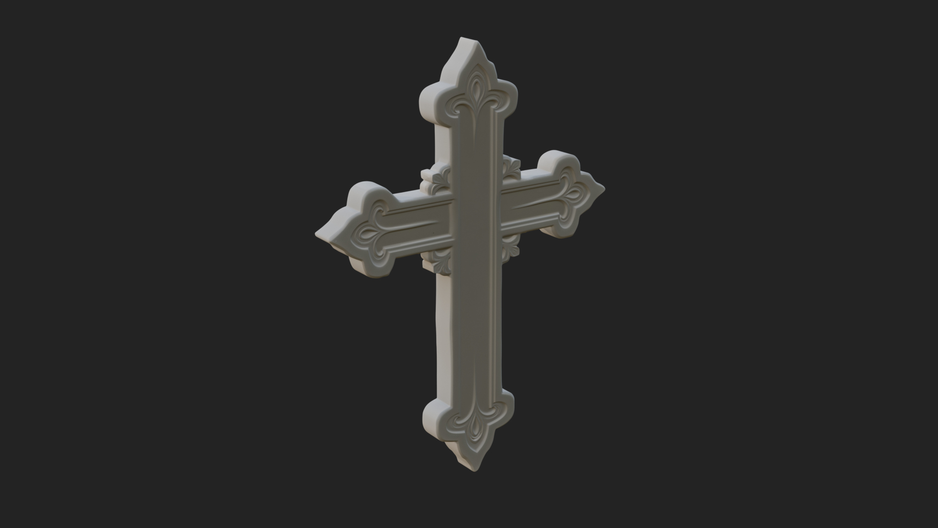 Carved Relief Wall Cross Design 181 3D Print Model 3D Model
