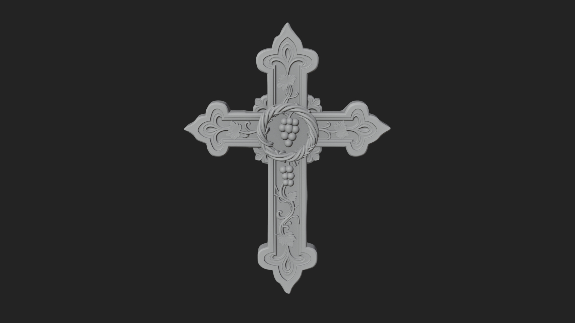 Carved Relief Wall Cross Design 181 3D Print Model 3D Model