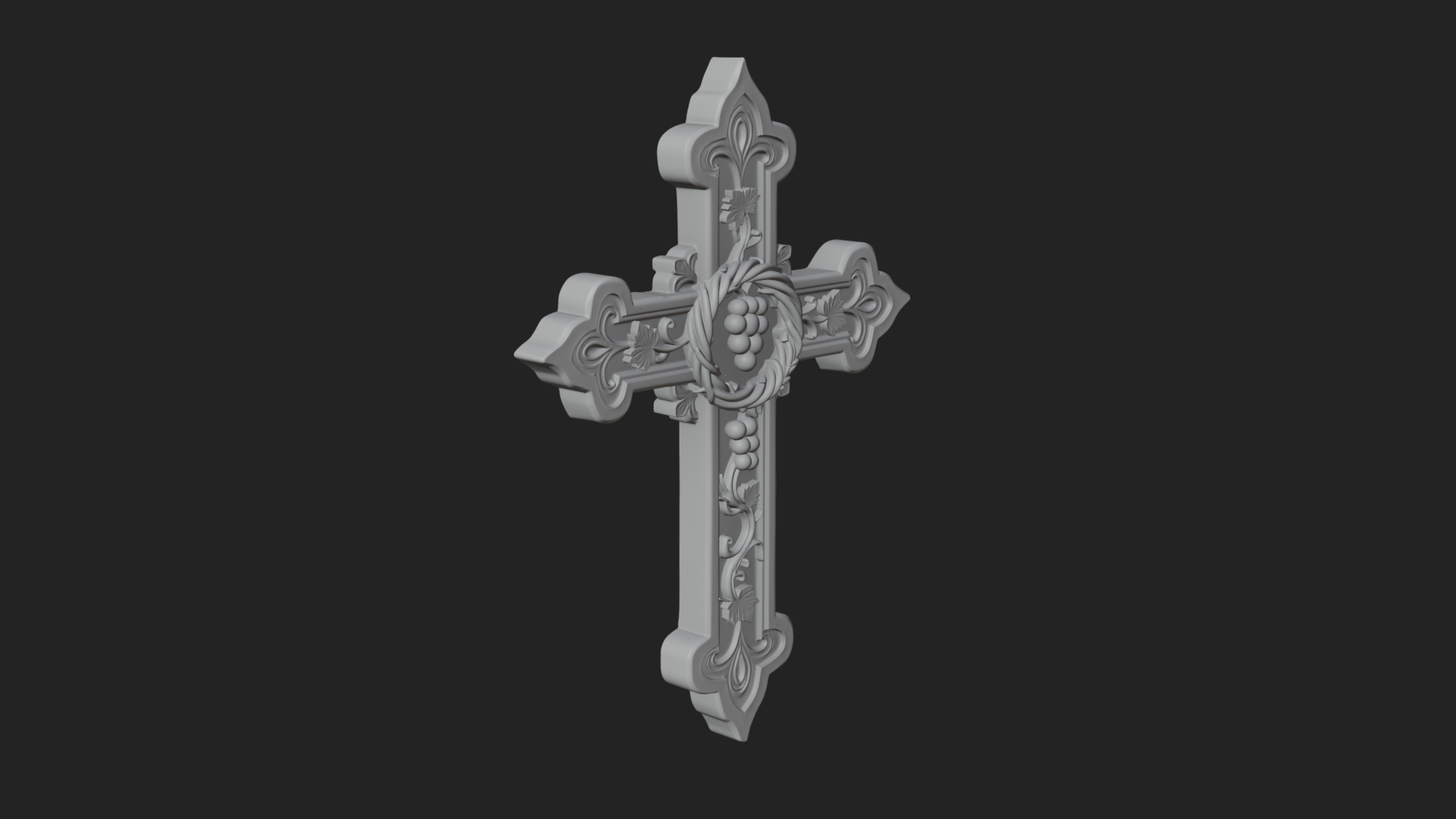 Carved Relief Wall Cross Design 181 3D Print Model 3D Model