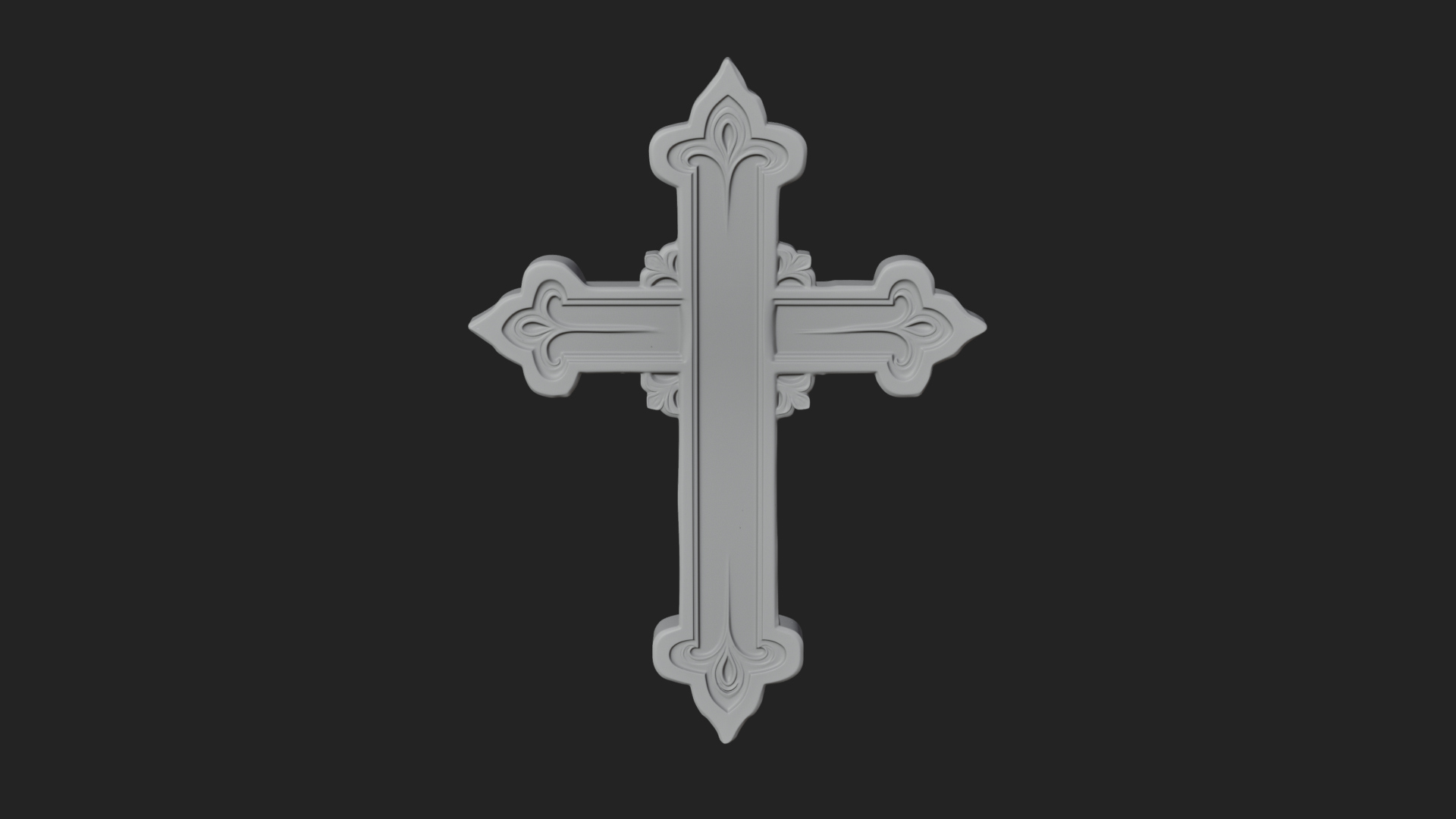 Carved Relief Wall Cross Design 181 3D Print Model 3D Model