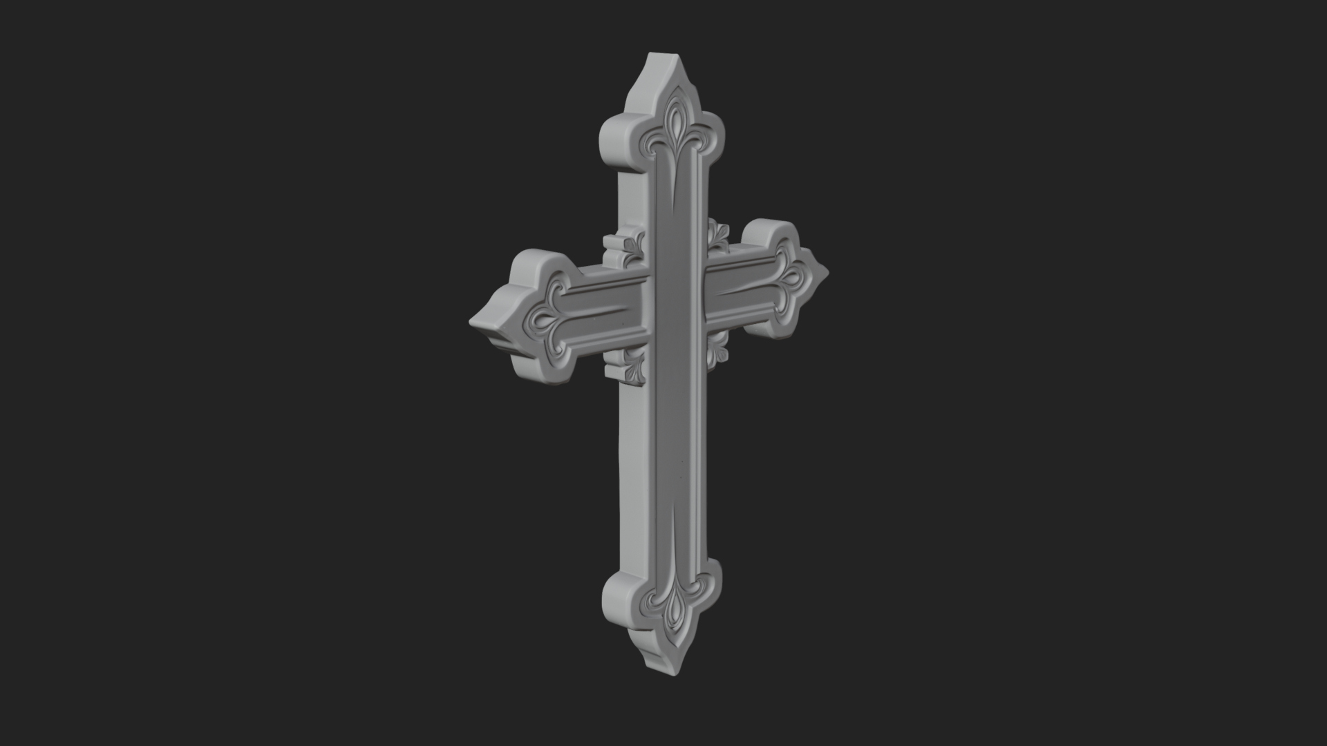 Carved Relief Wall Cross Design 181 3D Print Model 3D Model