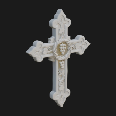 Carved Relief Wall Cross Design 181 3D Print Model