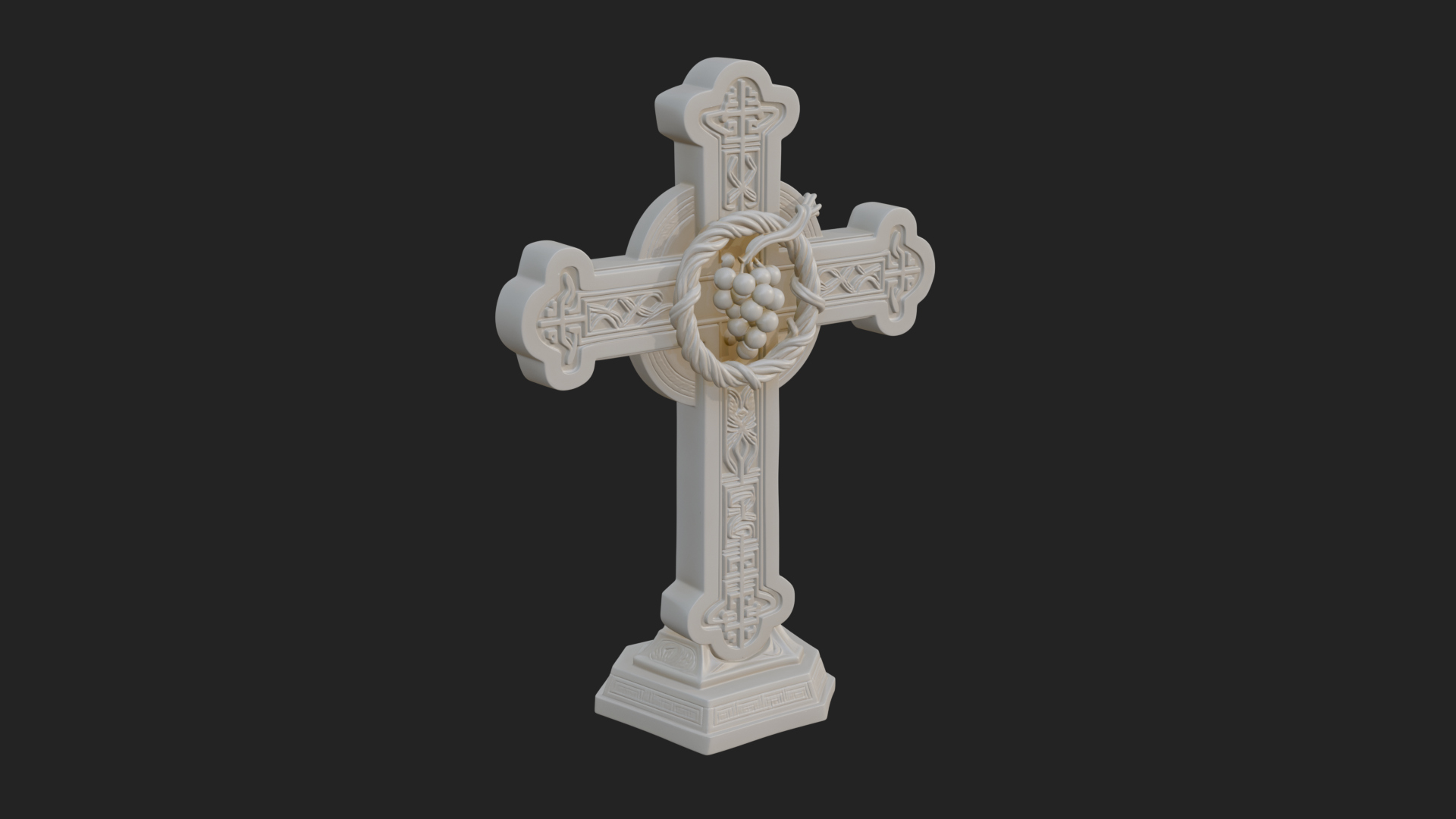 Carved Relief Wall Cross Design 182 3D Print Model 3D Model