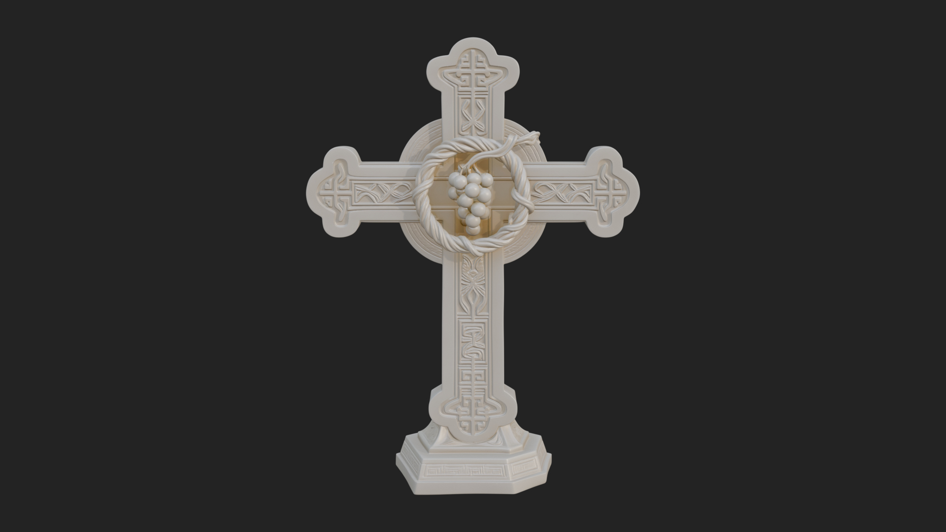 Carved Relief Wall Cross Design 182 3D Print Model 3D Model