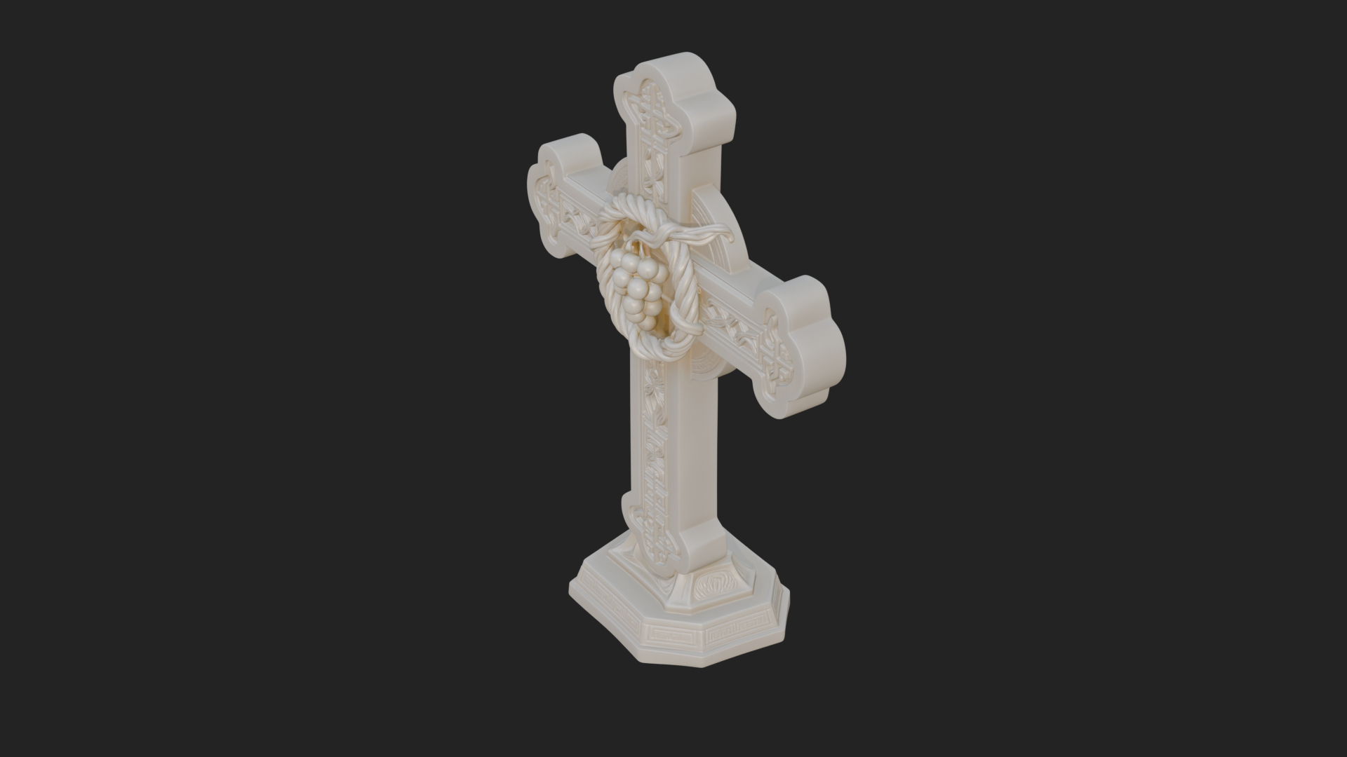 Carved Relief Wall Cross Design 182 3D Print Model 3D Model