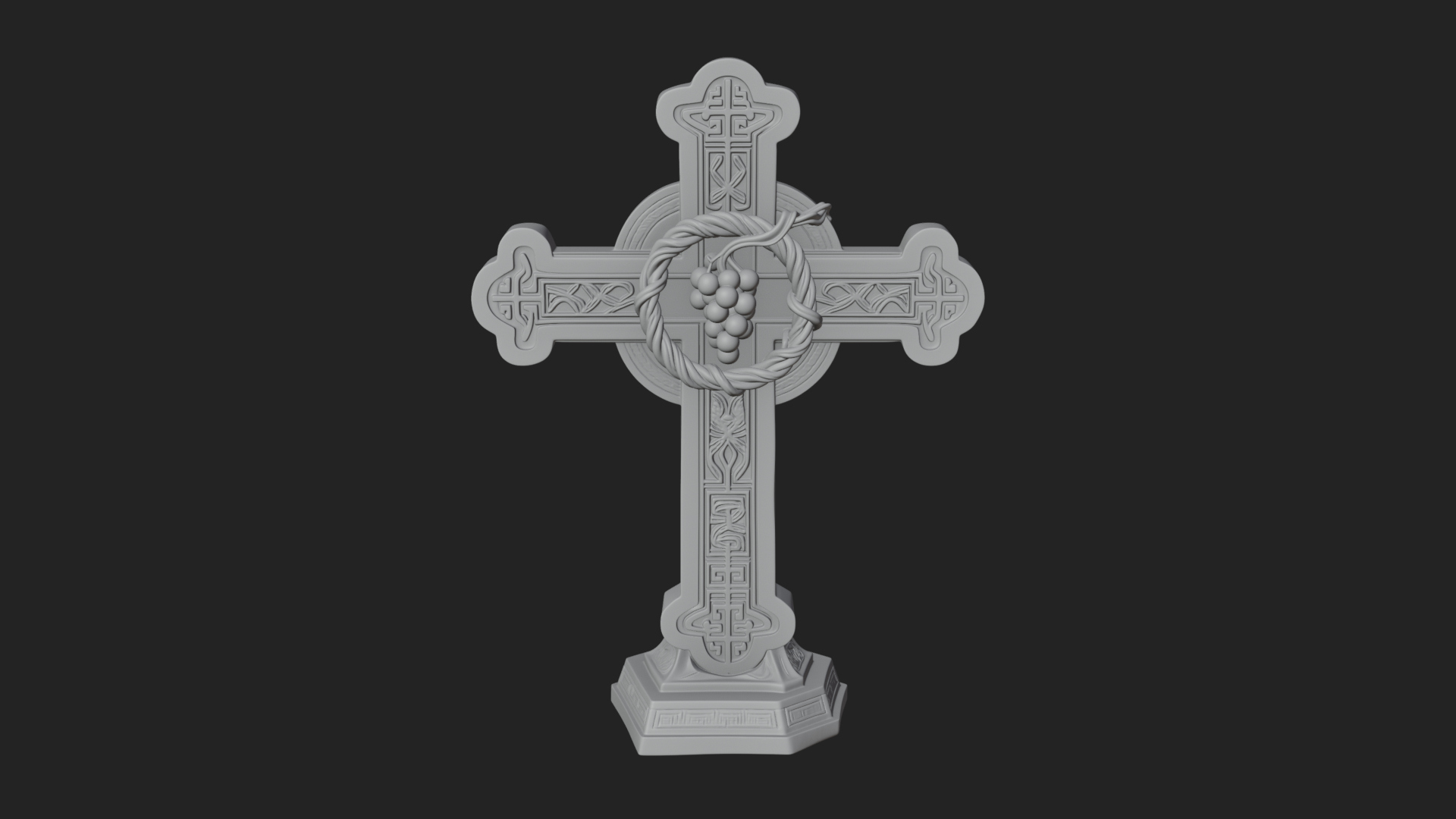 Carved Relief Wall Cross Design 182 3D Print Model 3D Model
