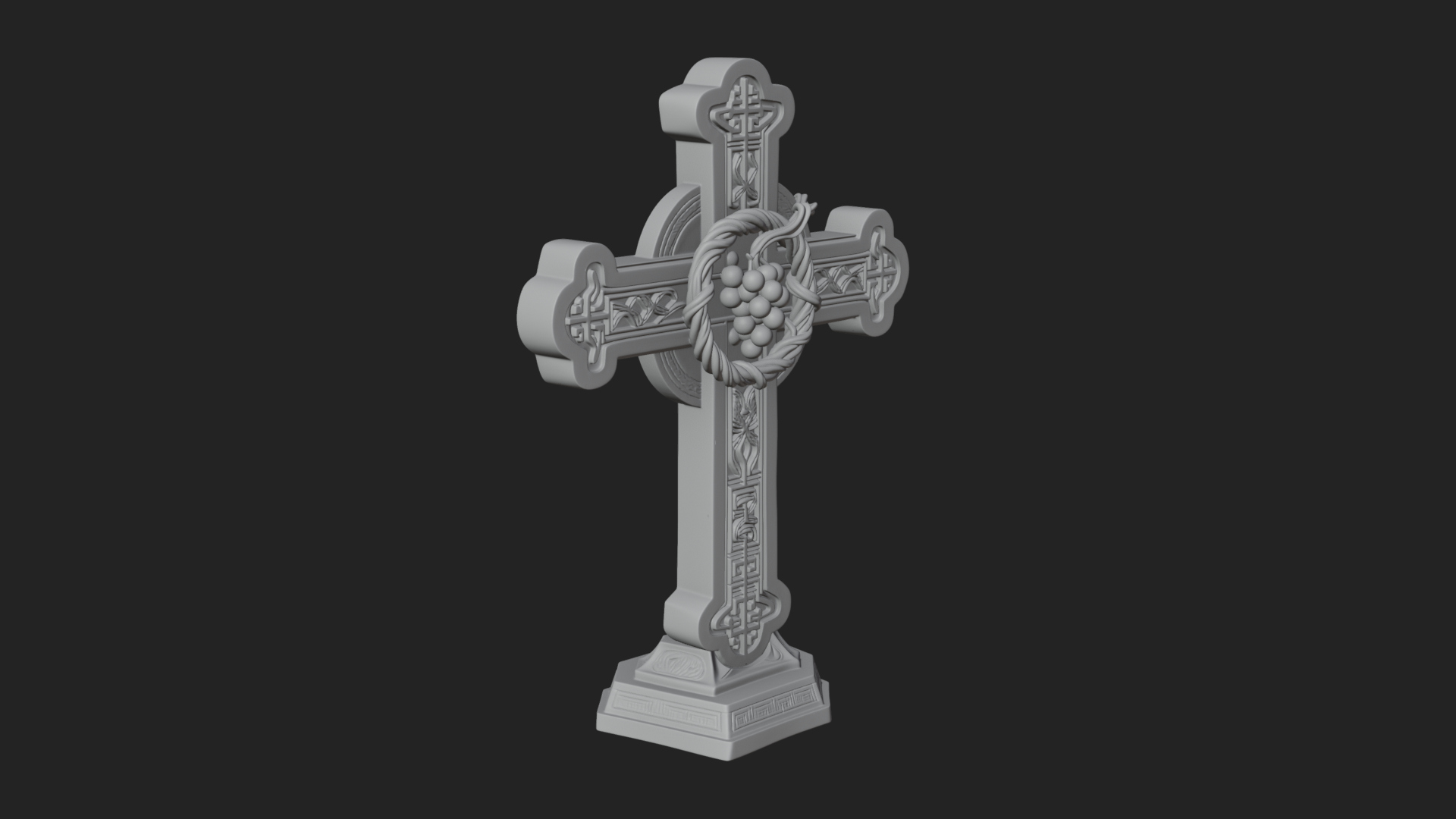 Carved Relief Wall Cross Design 182 3D Print Model 3D Model