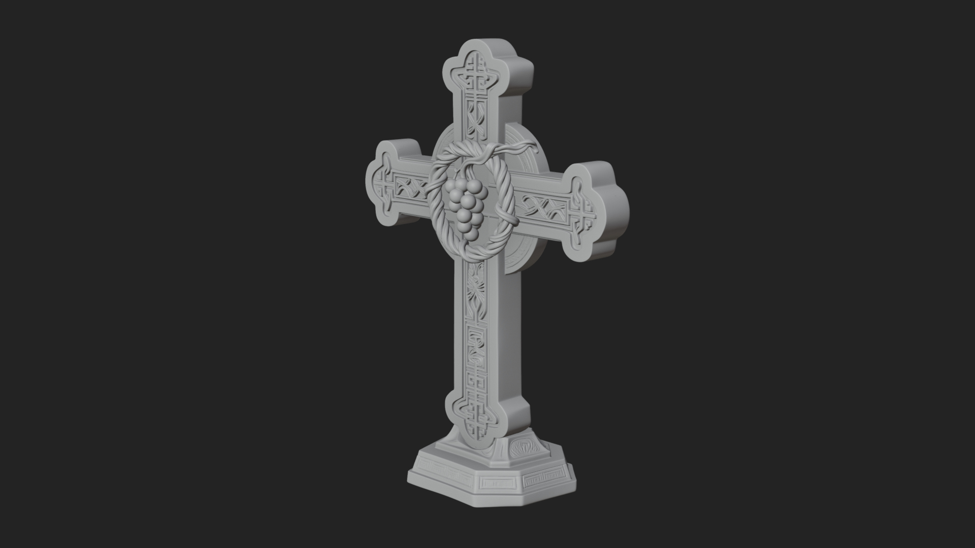Carved Relief Wall Cross Design 182 3D Print Model 3D Model