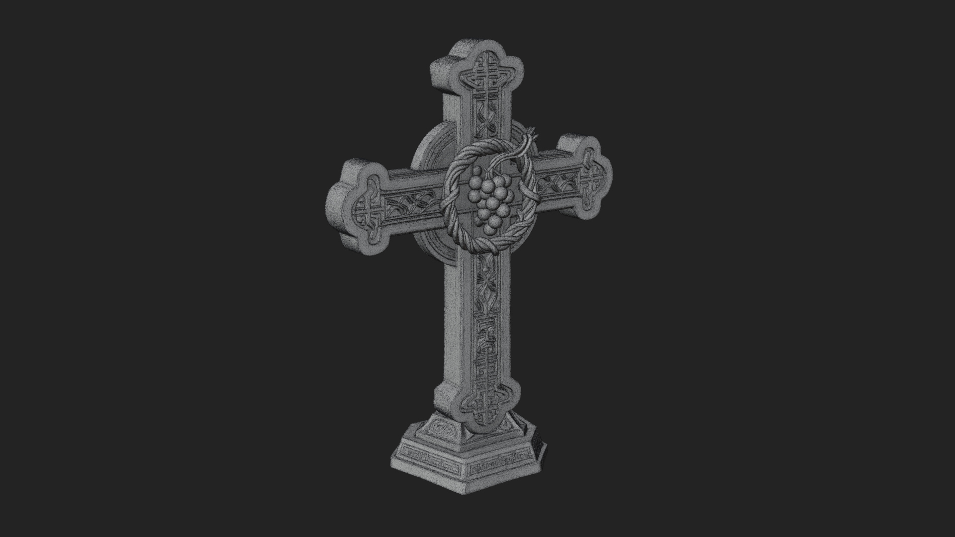 Carved Relief Wall Cross Design 182 3D Print Model 3D Model