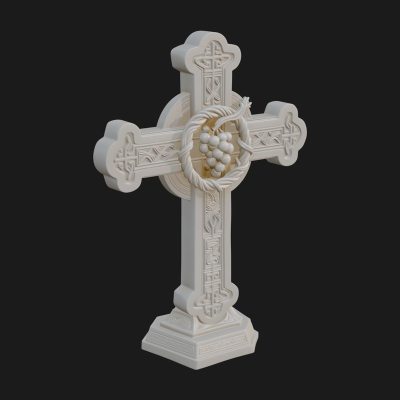 Carved Relief Wall Cross Design 182 3D Print Model