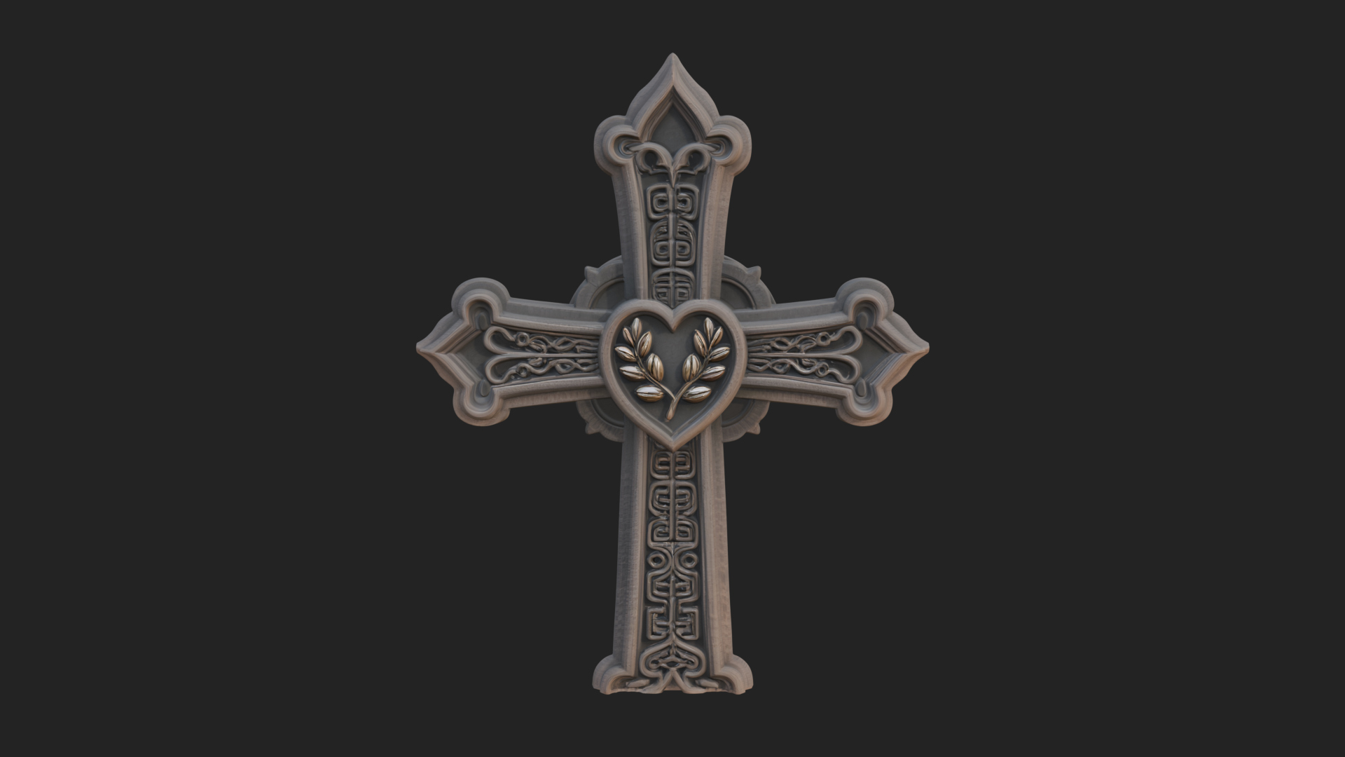 Carved Relief Wall Cross Design 183 3D Print Model 3D Model