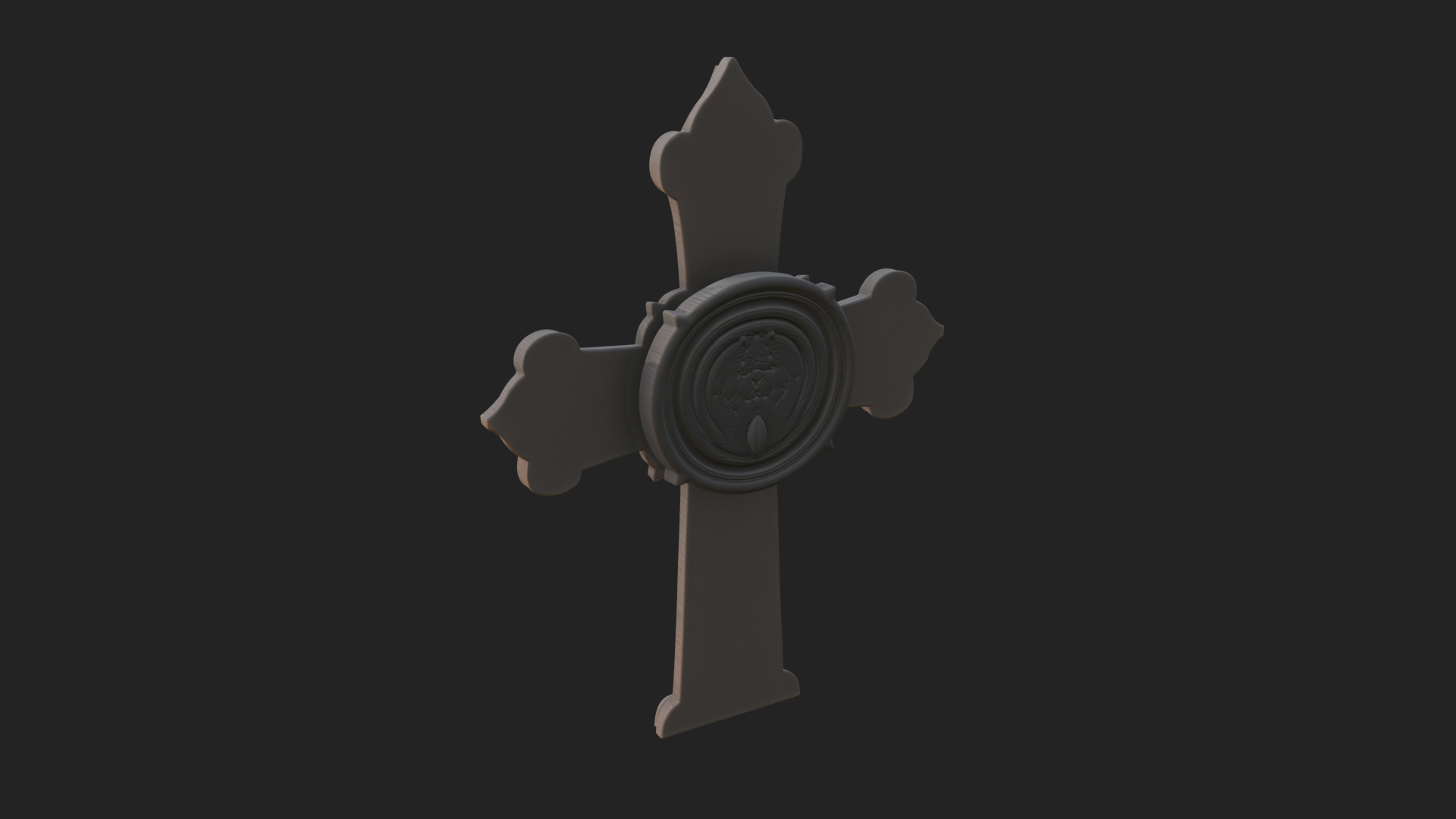 Carved Relief Wall Cross Design 183 3D Print Model 3D Model