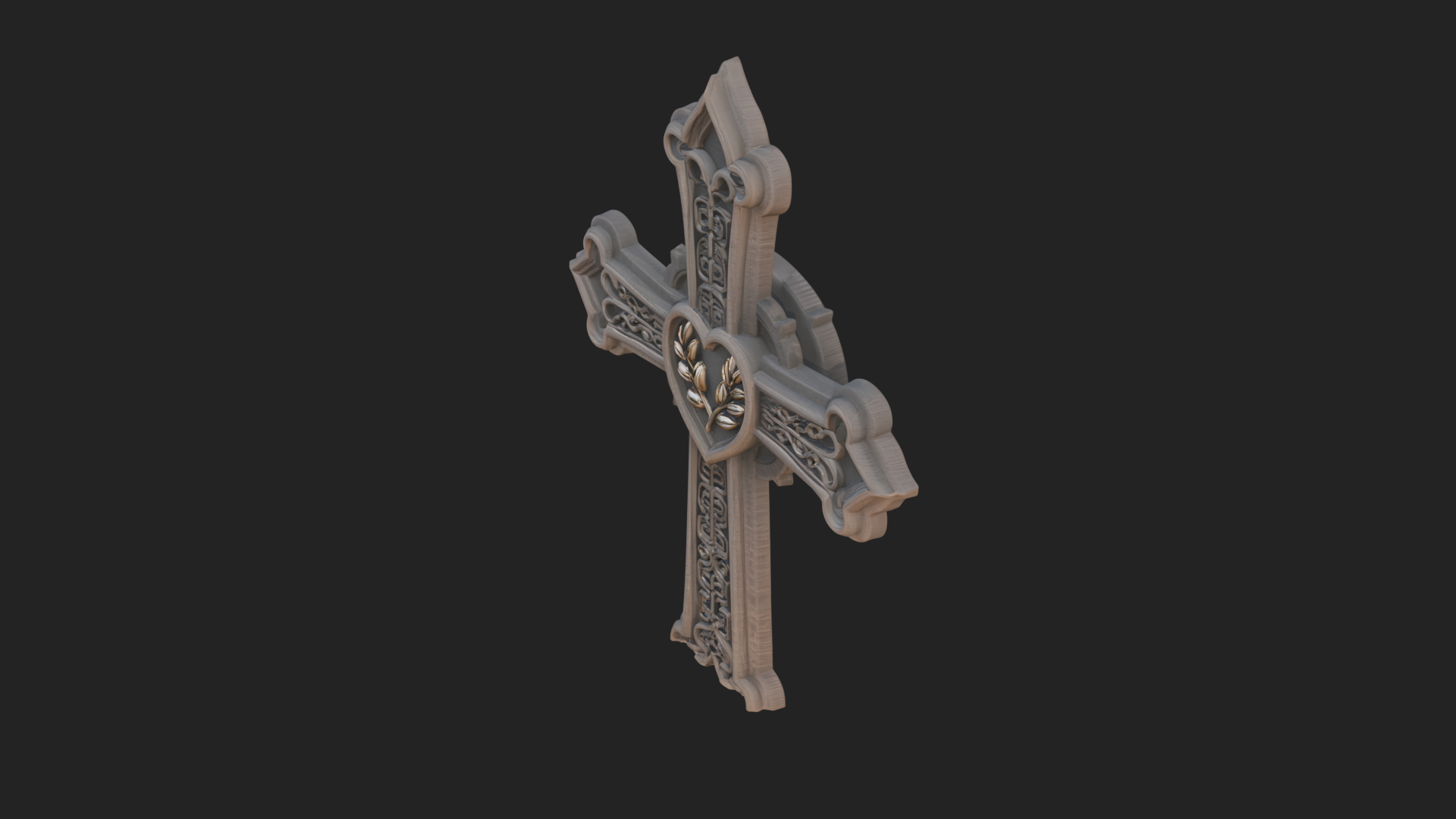 Carved Relief Wall Cross Design 183 3D Print Model 3D Model