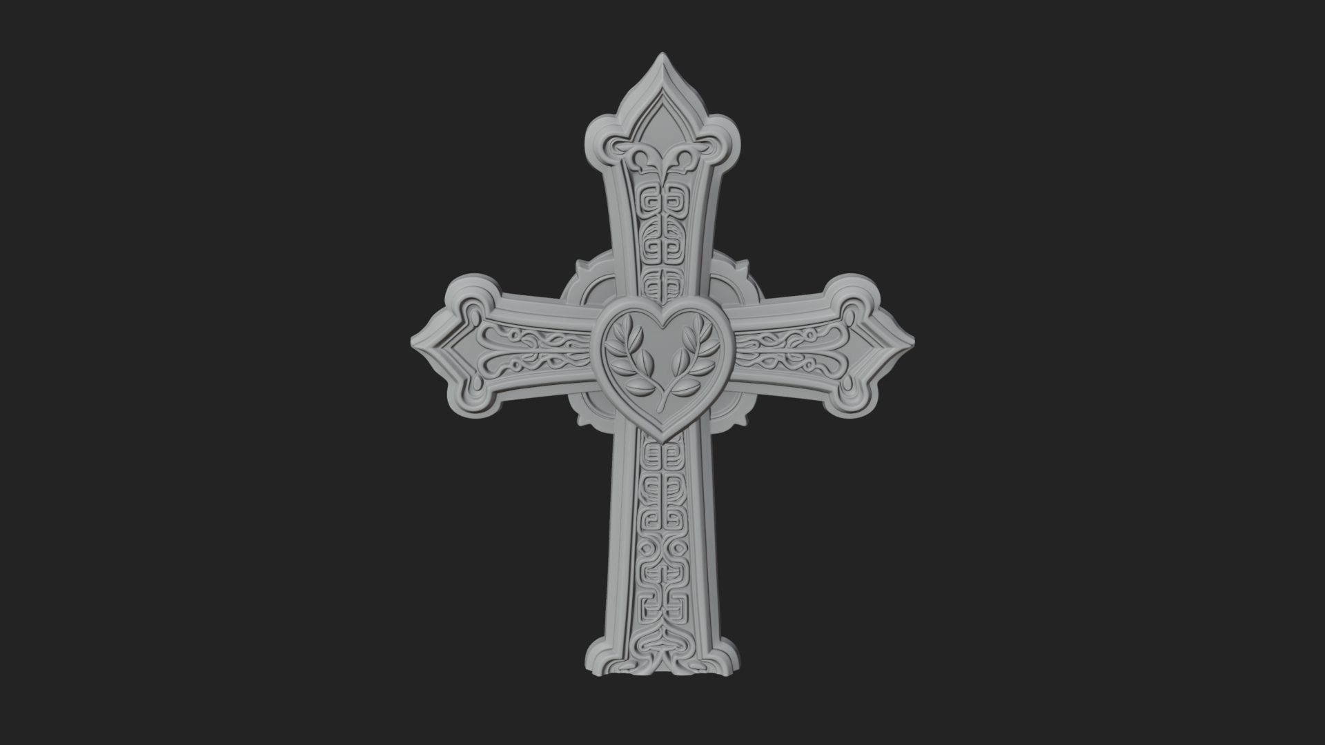 Carved Relief Wall Cross Design 183 3D Print Model 3D Model
