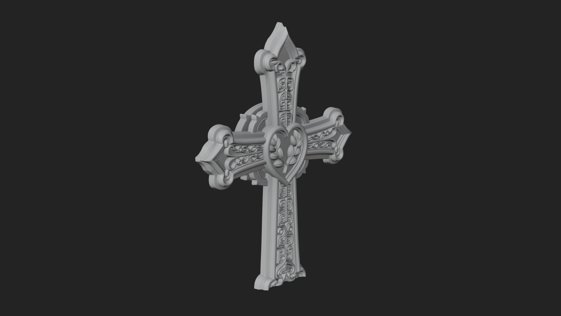 Carved Relief Wall Cross Design 183 3D Print Model 3D Model