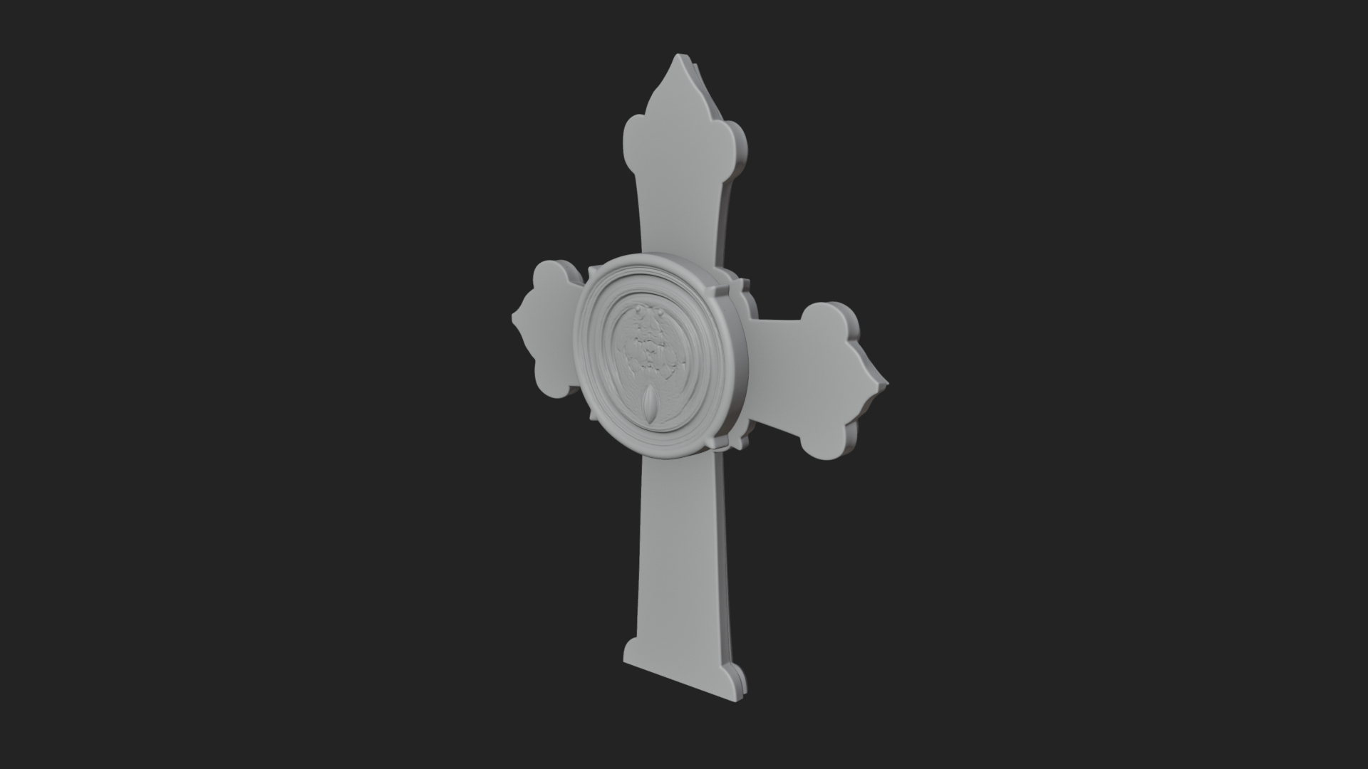 Carved Relief Wall Cross Design 183 3D Print Model 3D Model
