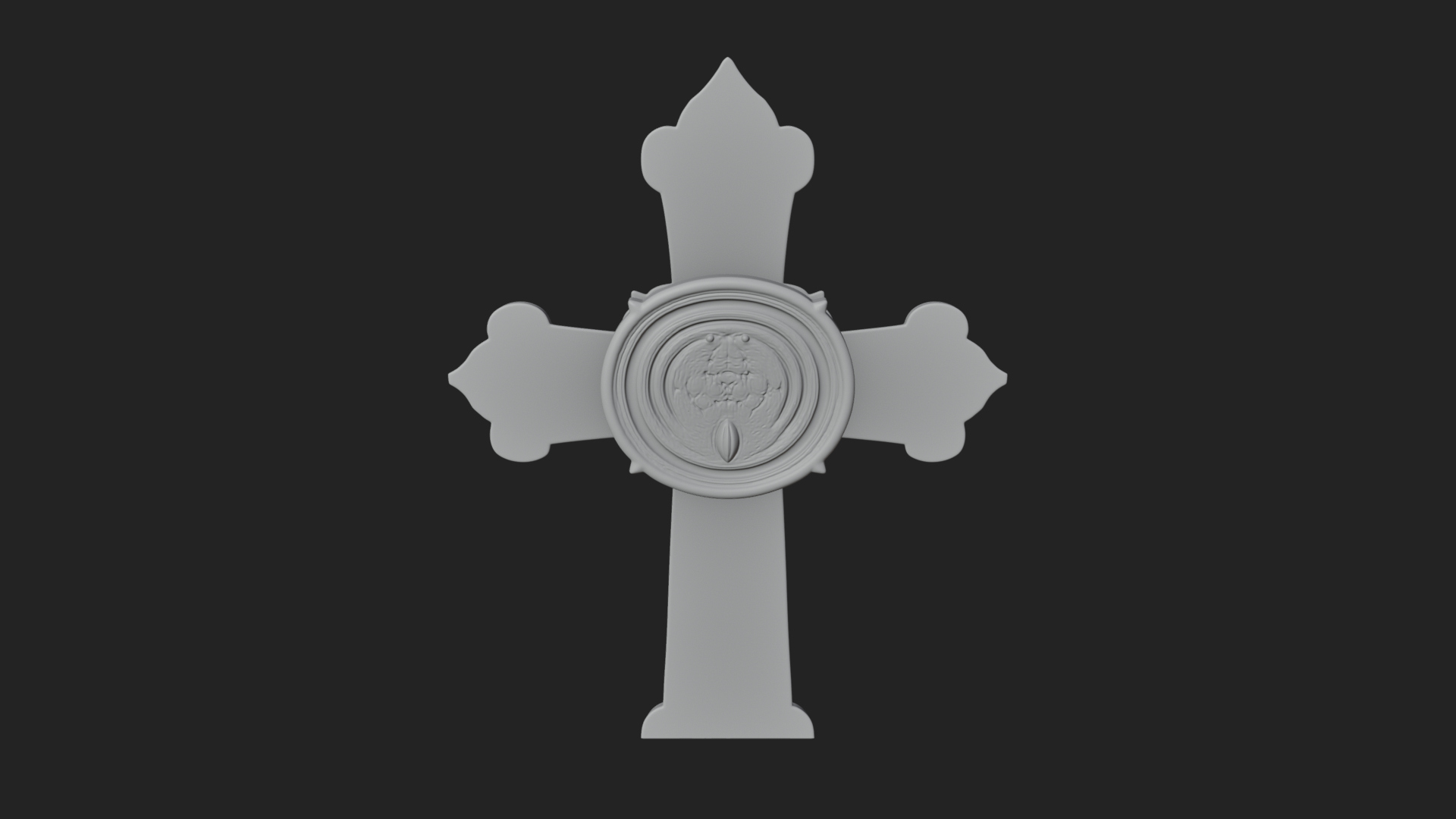 Carved Relief Wall Cross Design 183 3D Print Model 3D Model