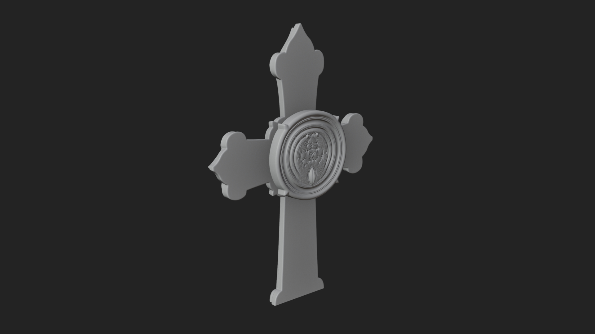 Carved Relief Wall Cross Design 183 3D Print Model 3D Model