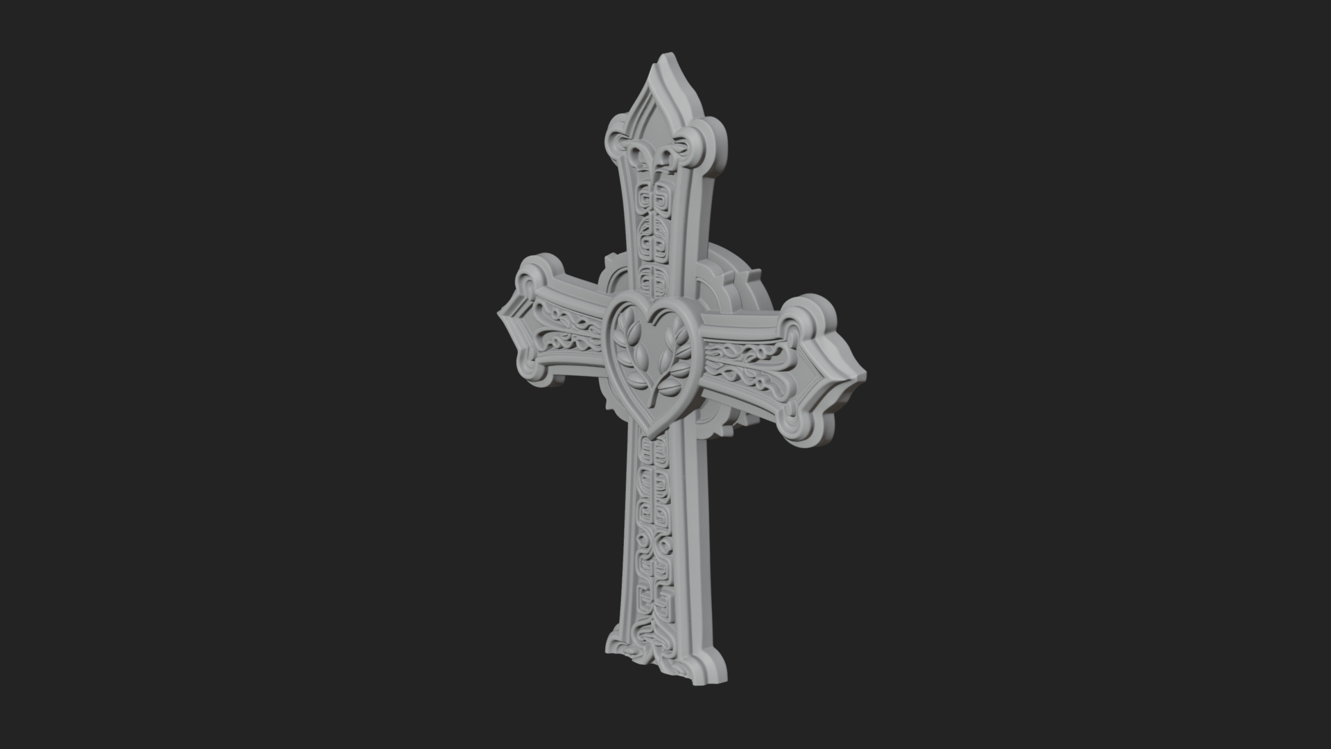 Carved Relief Wall Cross Design 183 3D Print Model 3D Model