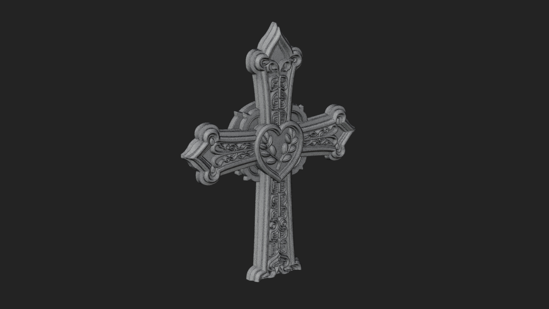Carved Relief Wall Cross Design 183 3D Print Model 3D Model