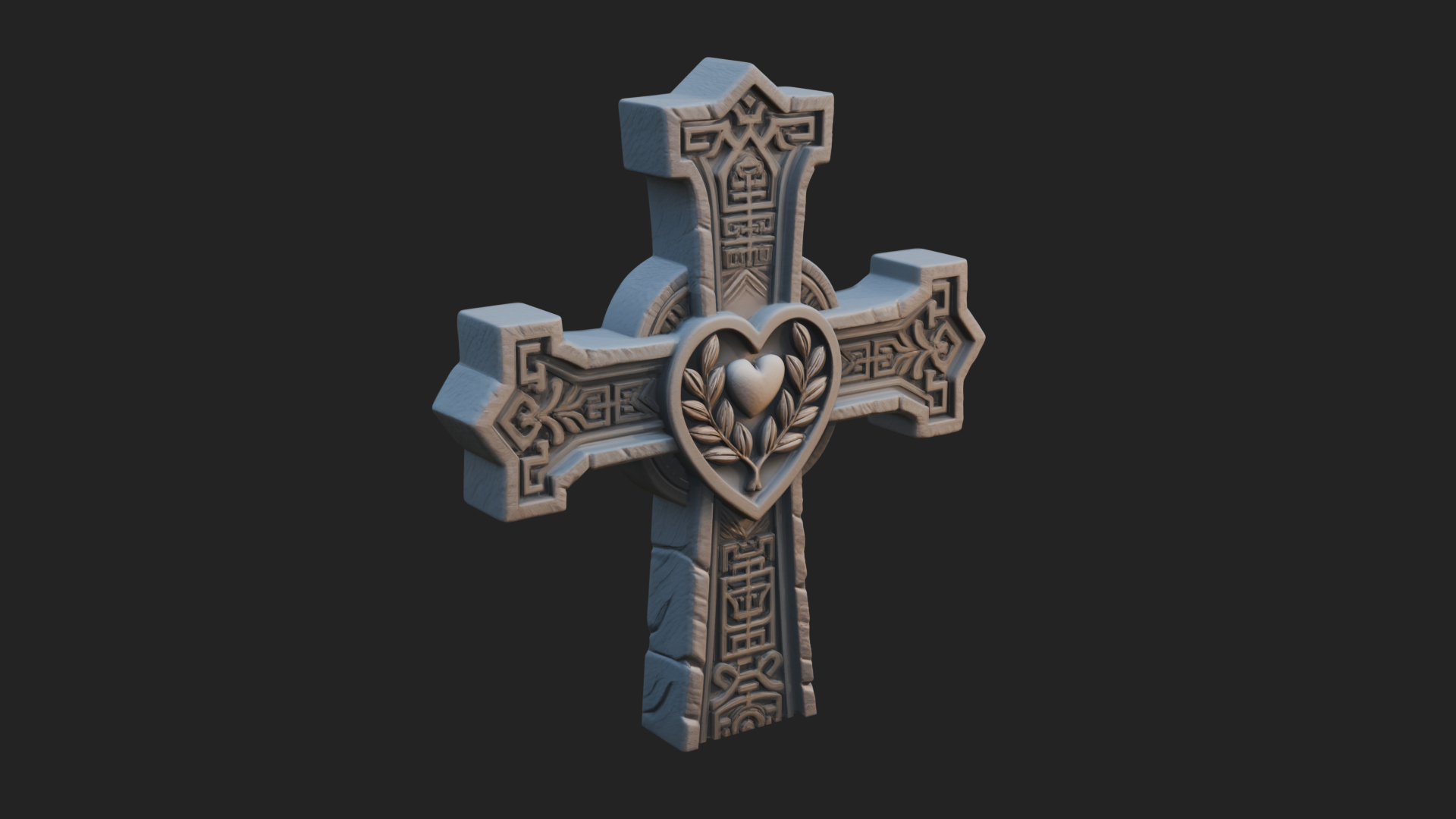 Carved Relief Wall Cross Design 184 3D Print Model 3D Model
