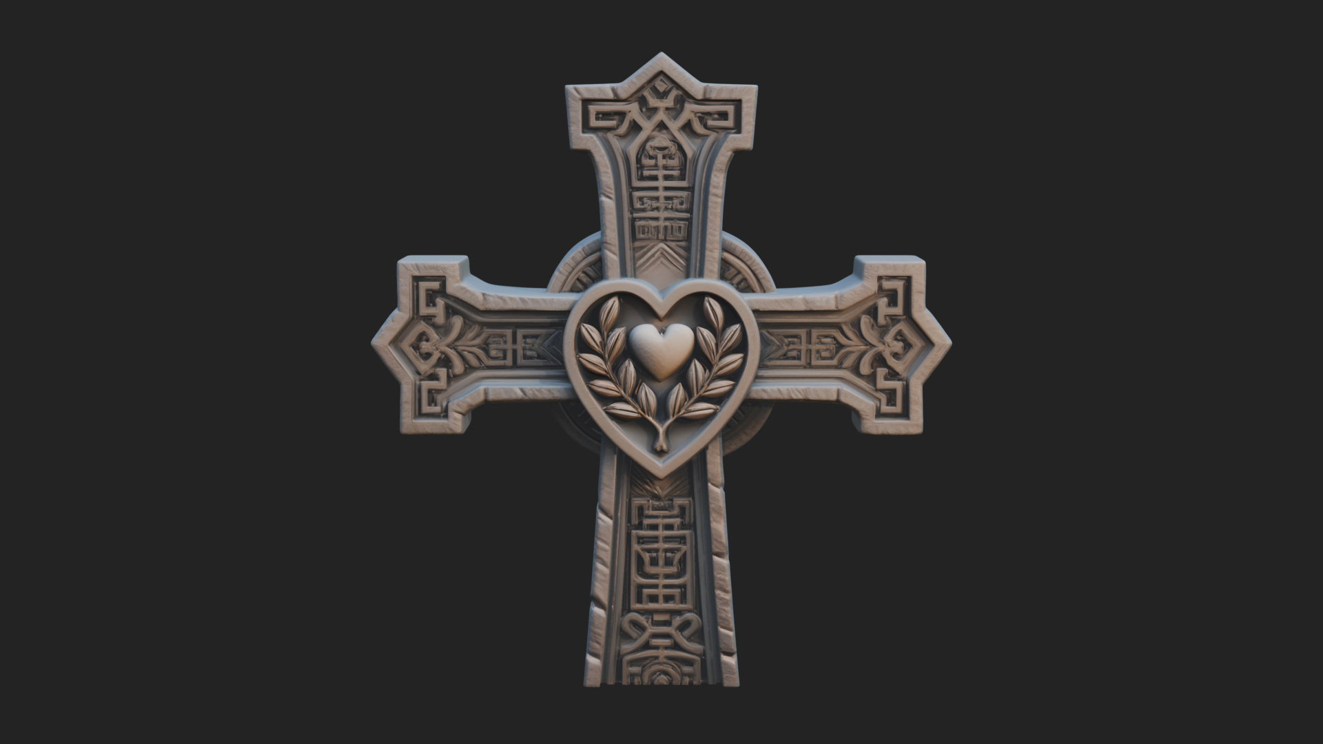Carved Relief Wall Cross Design 184 3D Print Model 3D Model