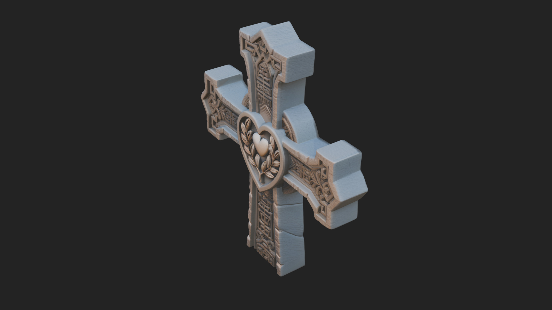 Carved Relief Wall Cross Design 184 3D Print Model 3D Model