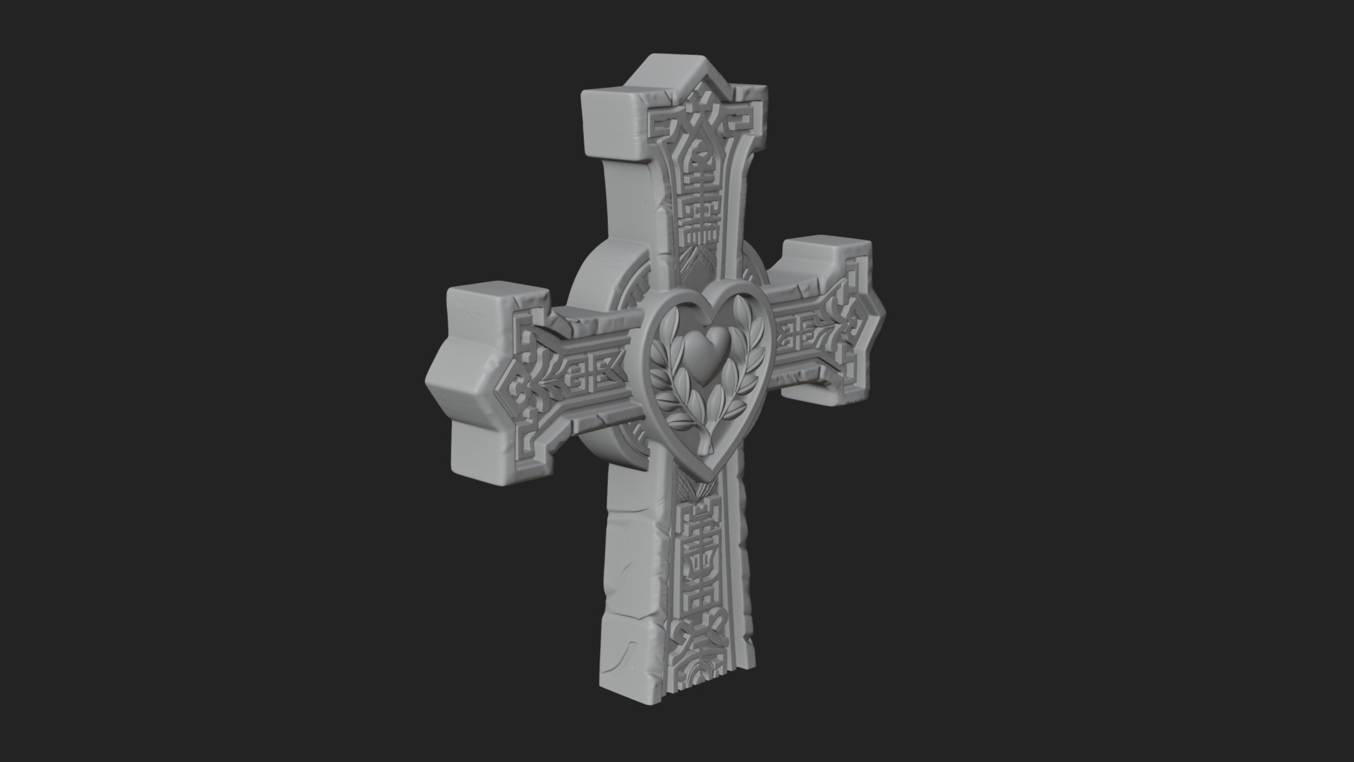 Carved Relief Wall Cross Design 184 3D Print Model 3D Model