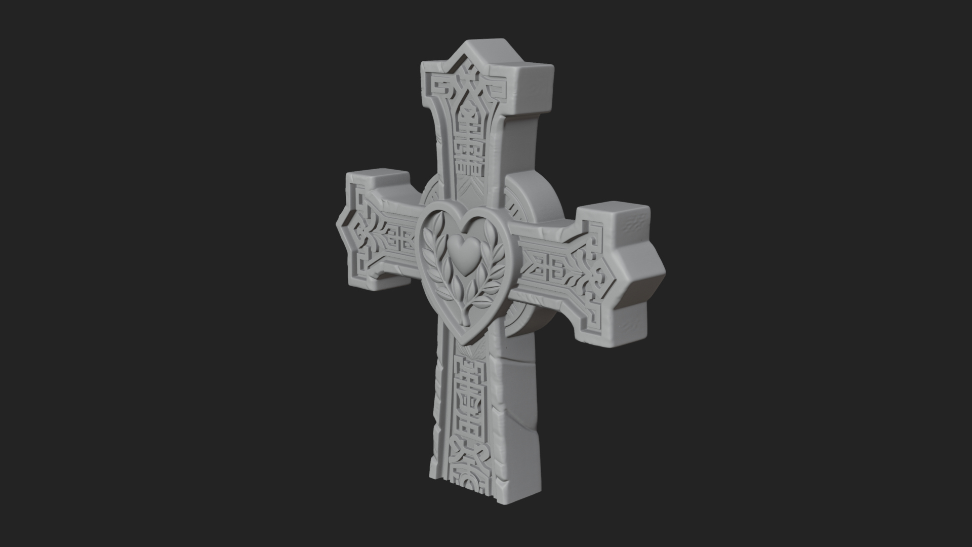 Carved Relief Wall Cross Design 184 3D Print Model 3D Model
