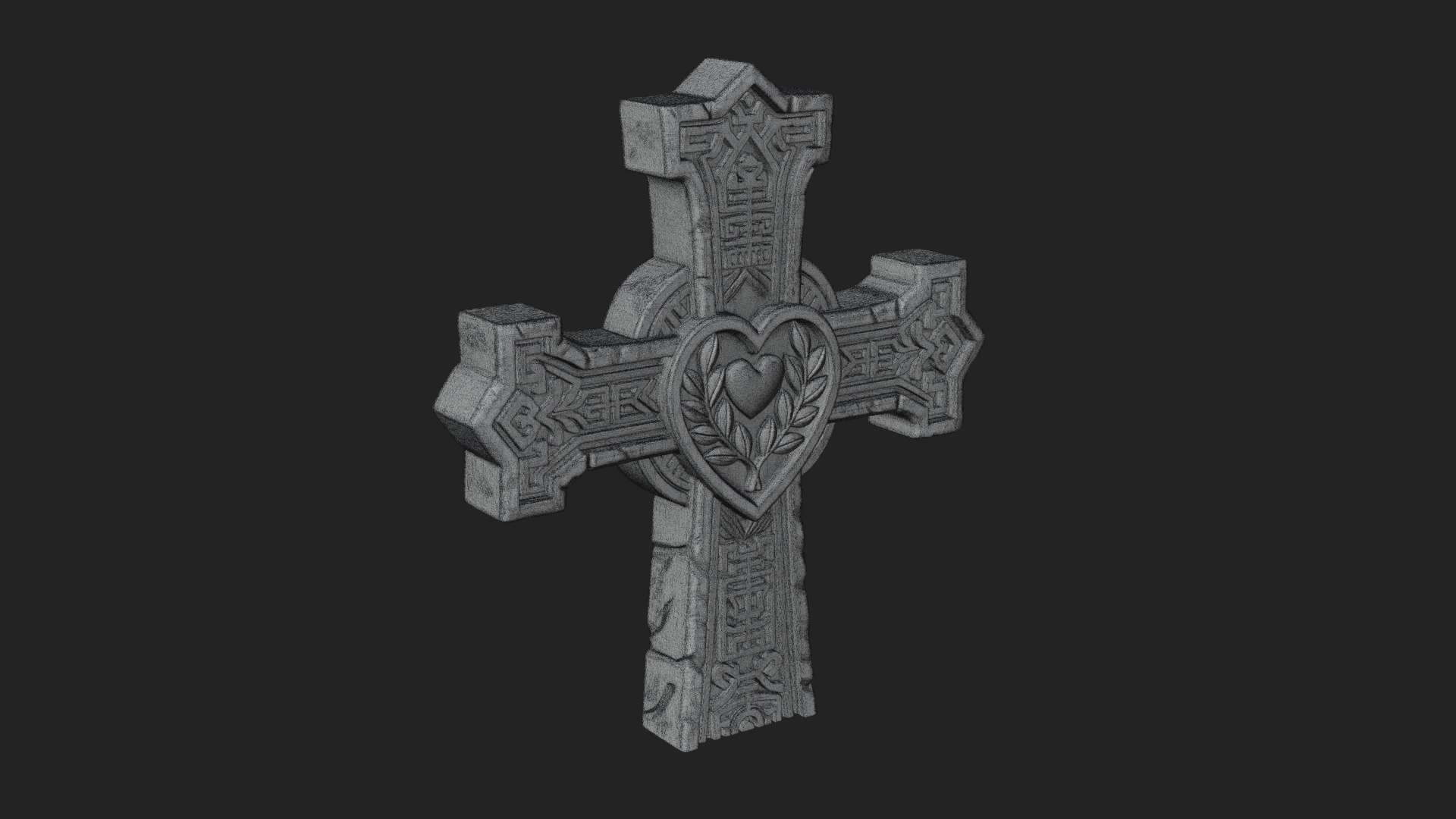 Carved Relief Wall Cross Design 184 3D Print Model 3D Model