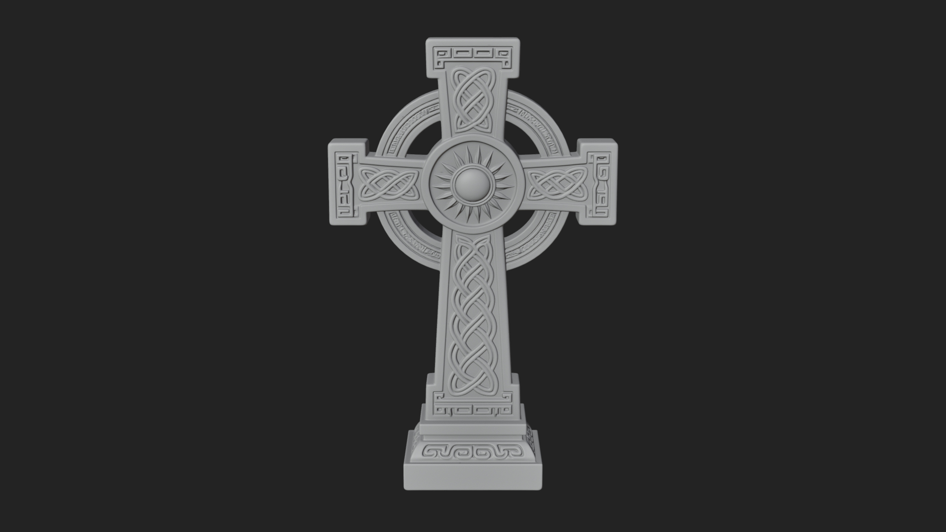 Carved Relief Wall Cross Design 185 3D Print Model 3D Model