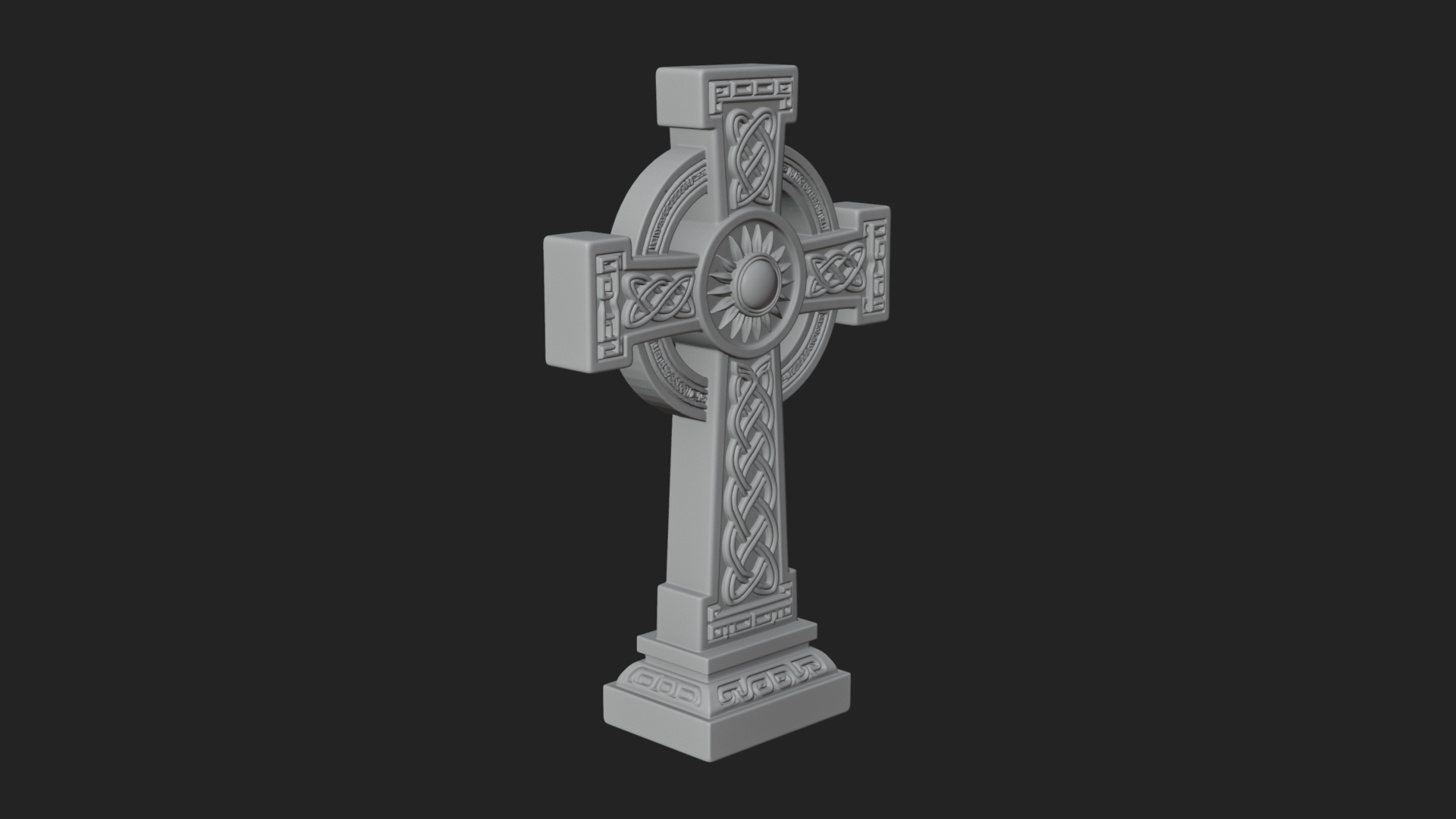 Carved Relief Wall Cross Design 185 3D Print Model 3D Model